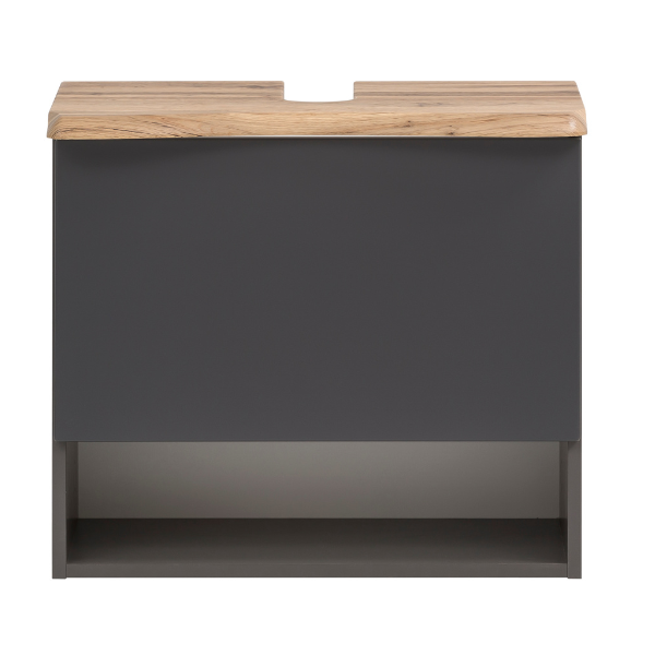 Meuble sous lavabo Karan 61cm 1 tiroir - anthracite/chêne - Image 10