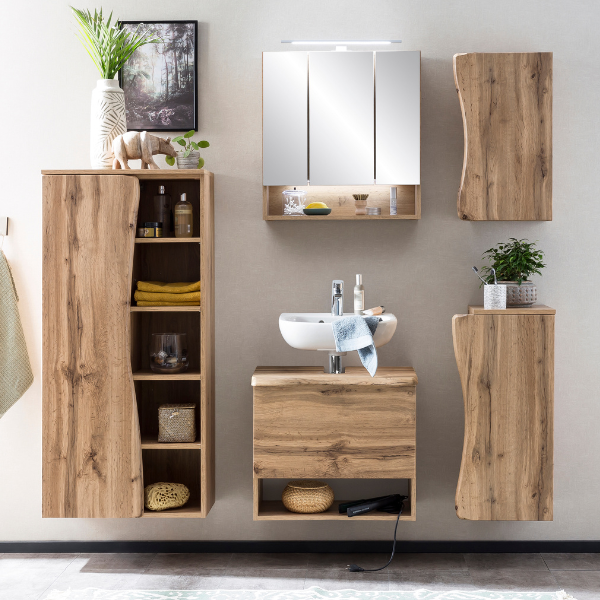 Meuble sous lavabo Karan 61cm 1 tiroir - chêne - Image 4