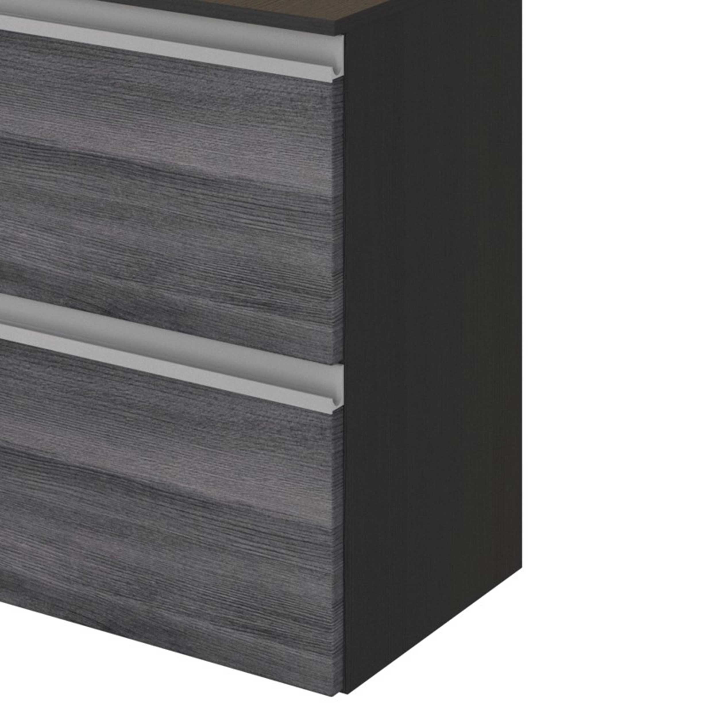 Meuble sous-lavabo Lotuk 60cm 1 porte et 1 tiroir - chêne gris - Image 4