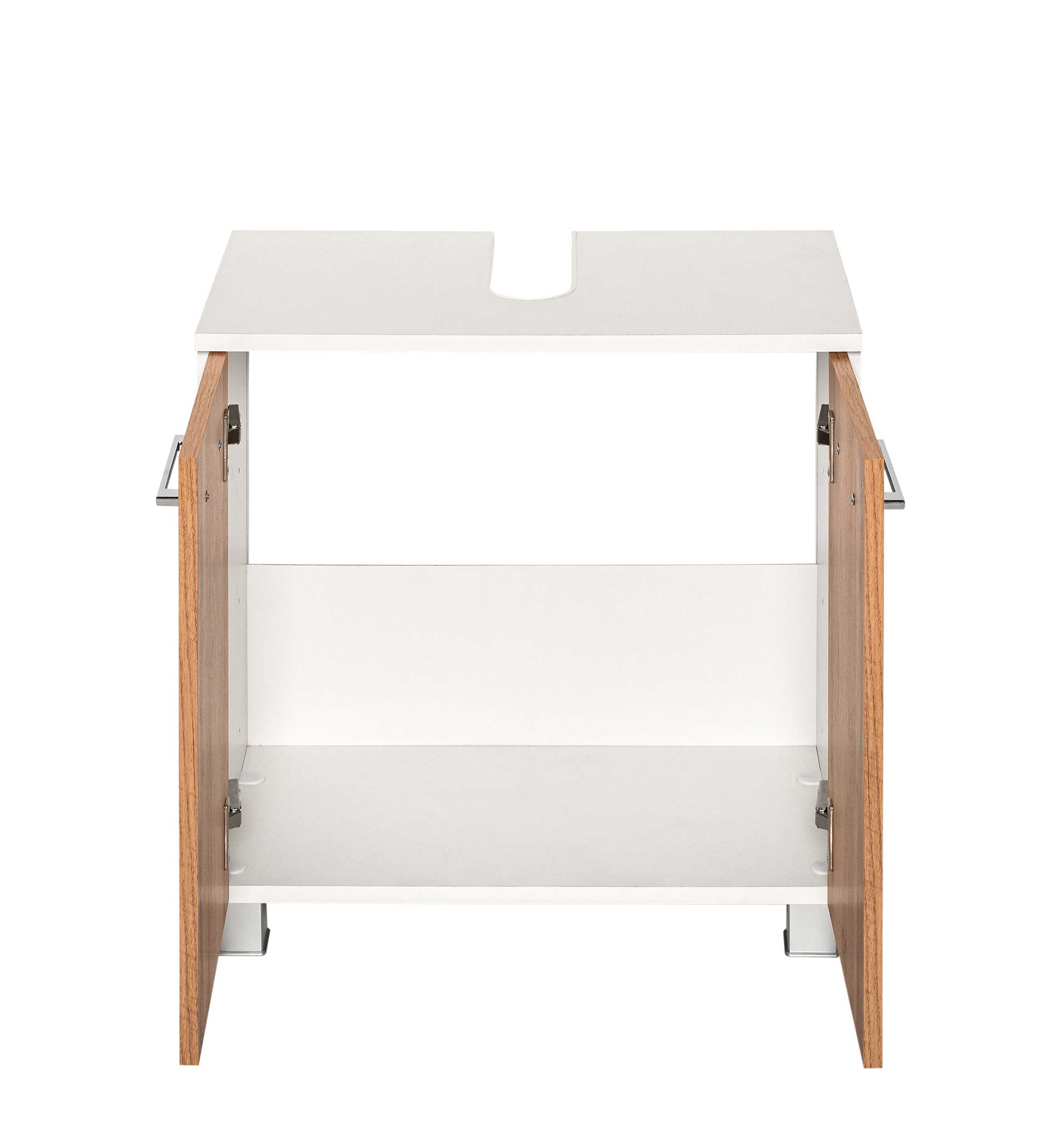 Meuble sous lavabo Pares 60cm 2 tiroirs - blanc/chêne wotan - Image 7