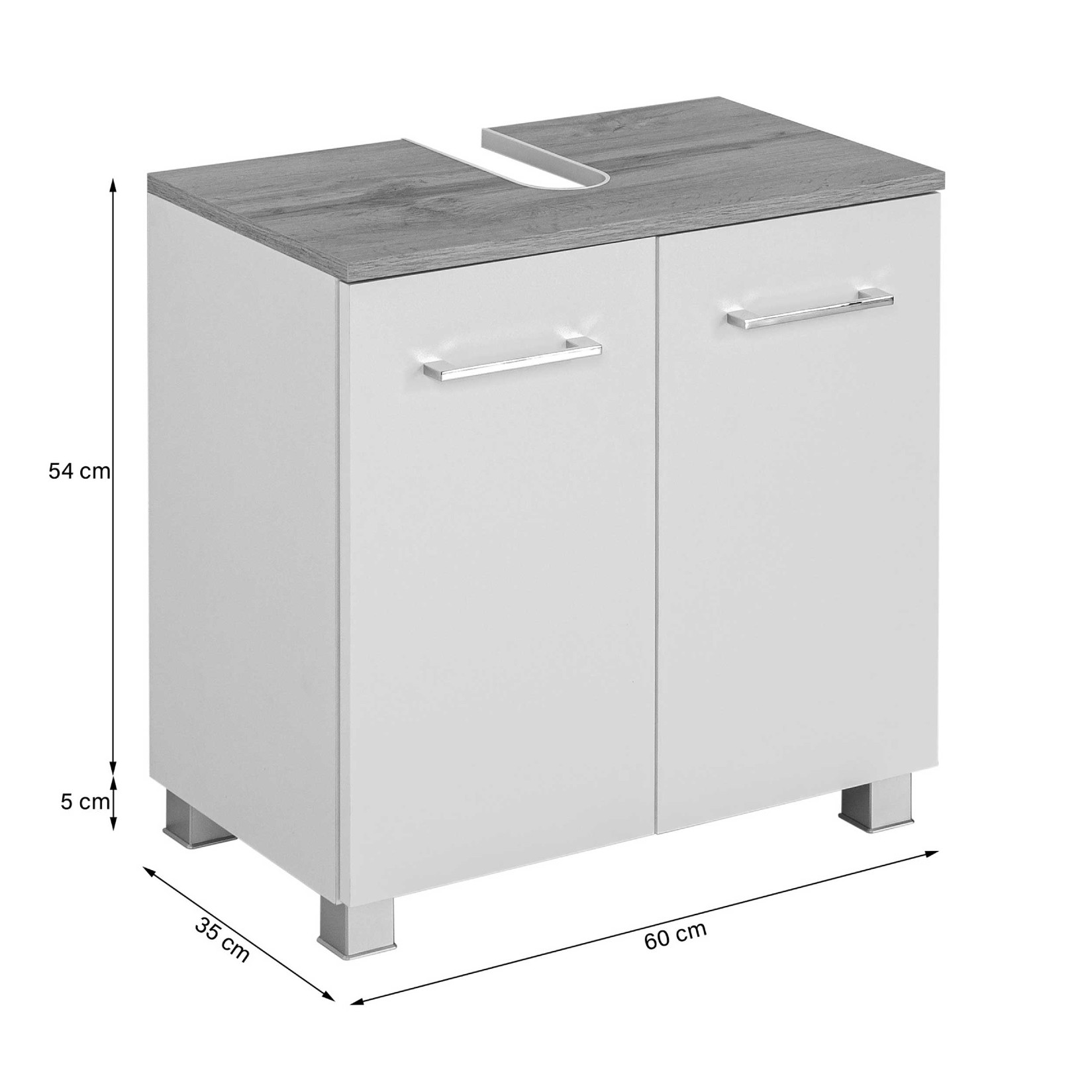 Meuble sous lavabo Pares 60cm 2 tiroirs - blanc - Image 8