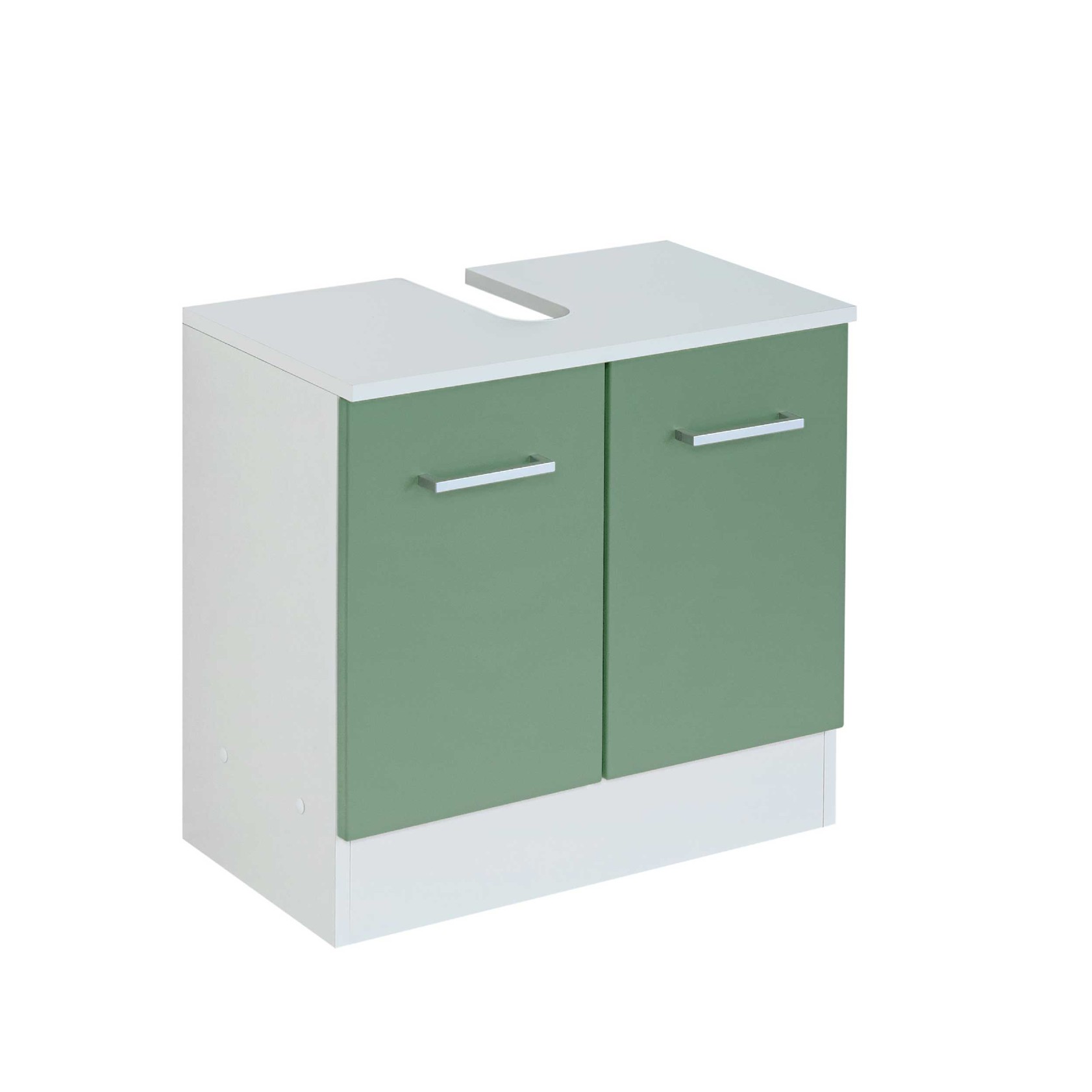 Meuble sous lavabo Ricca 60cm 2 portes - blanc/vert - Image 12