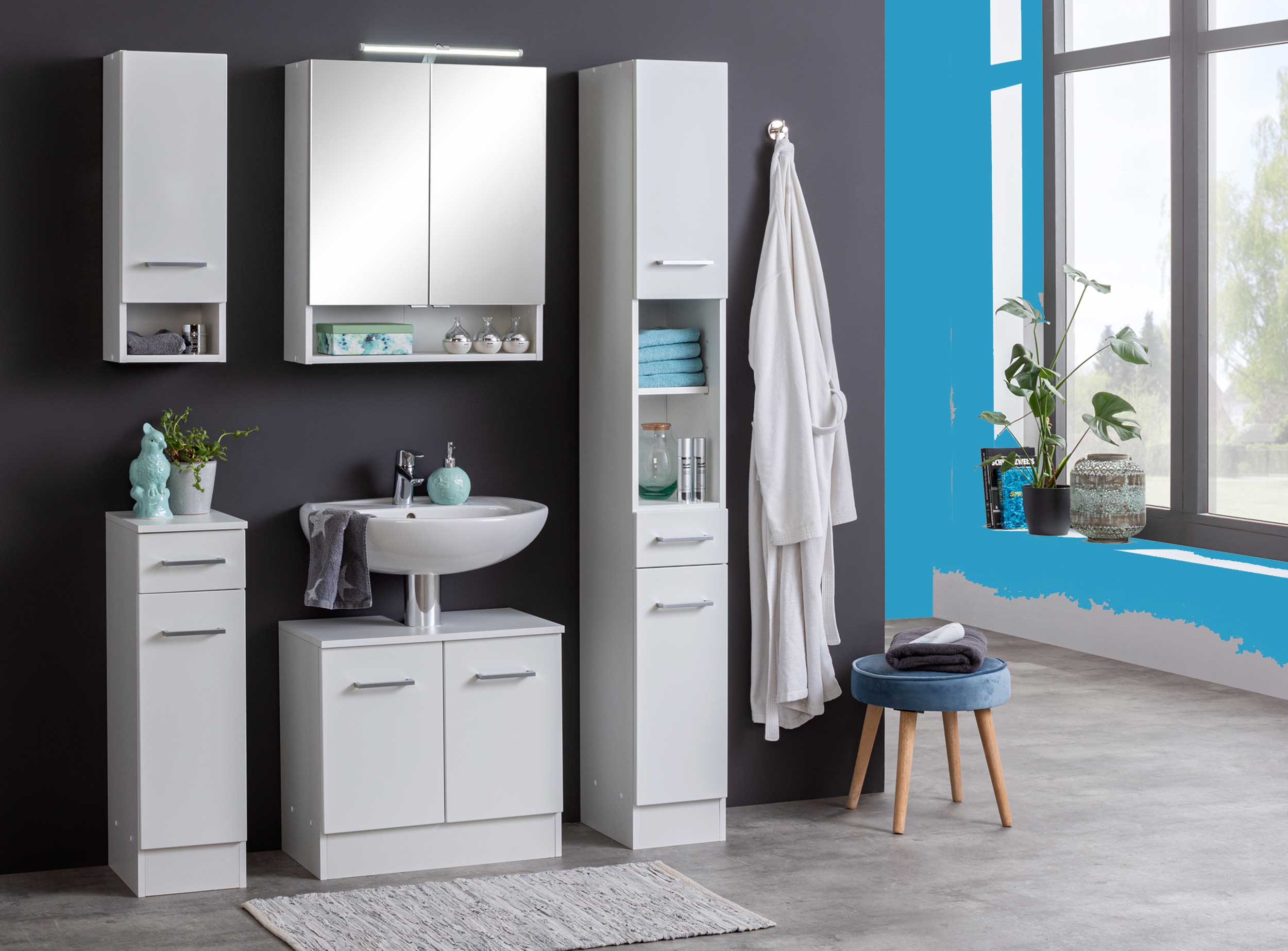 Meuble sous lavabo Ricca 60cm 2 portes - blanc - Image 9