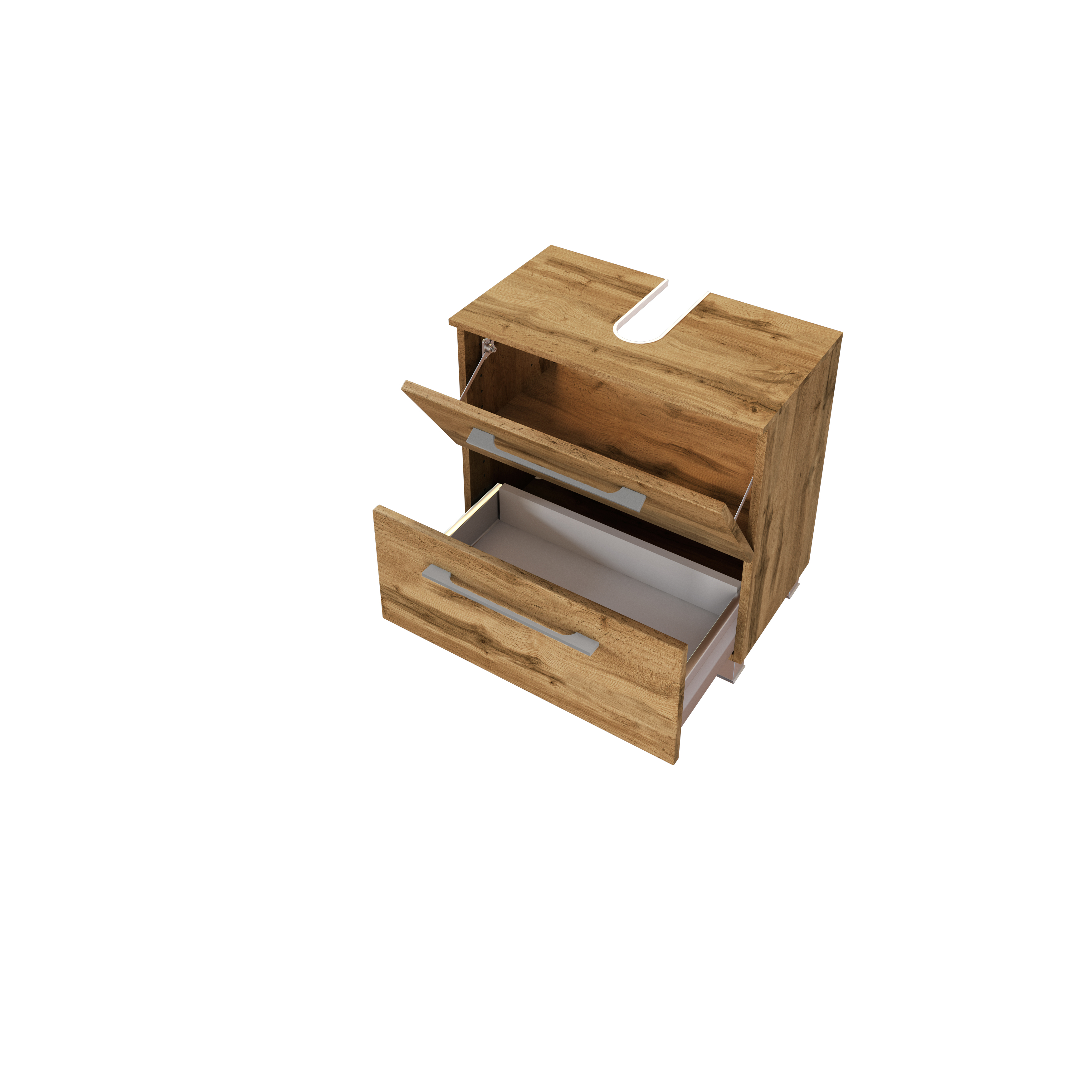 Meuble sous lavabo Sefa 60cm 1 porte & 1 tiroir - chêne wotan - Image 7