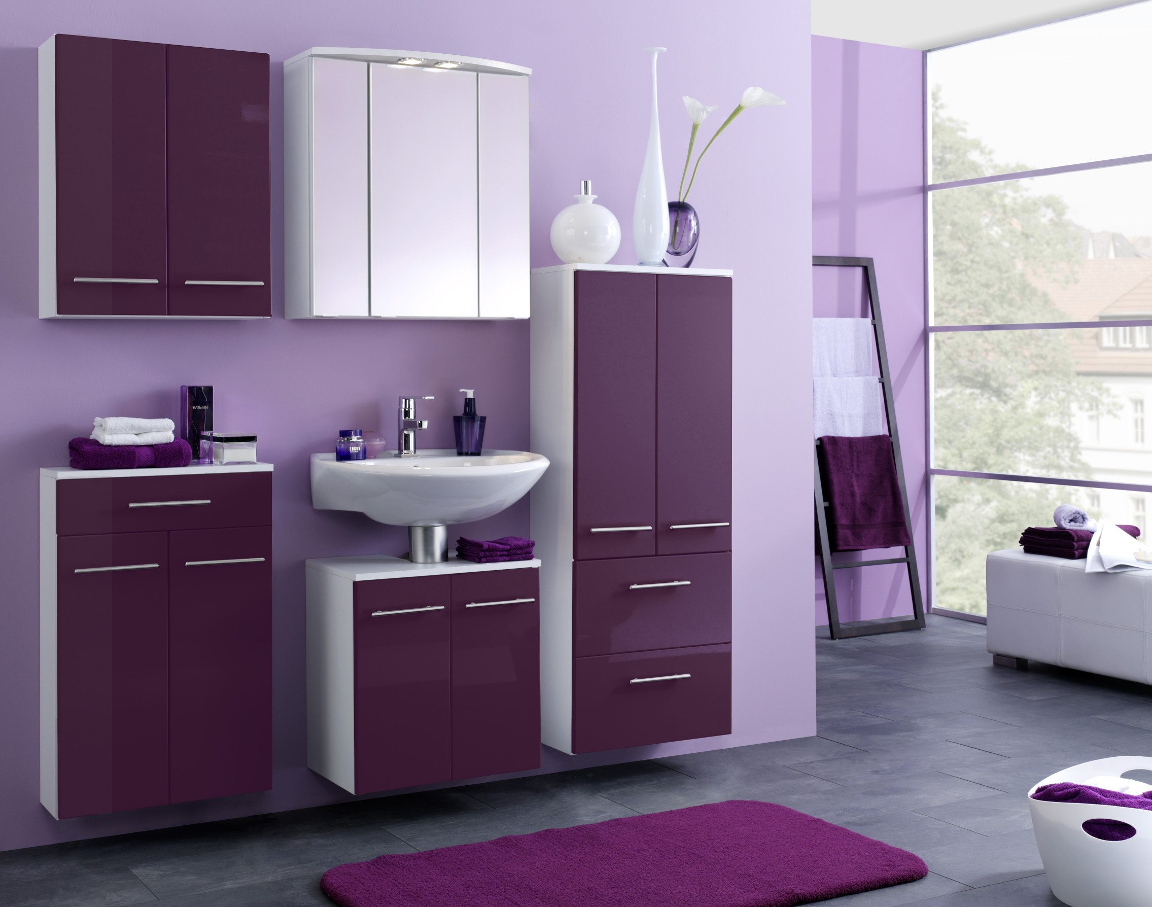 Meuble sous lavabo Small 50cm - violet brillant - Image 3