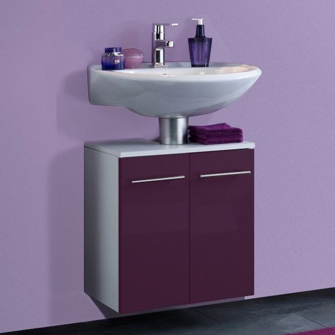 Meuble sous lavabo Small 50cm - violet brillant