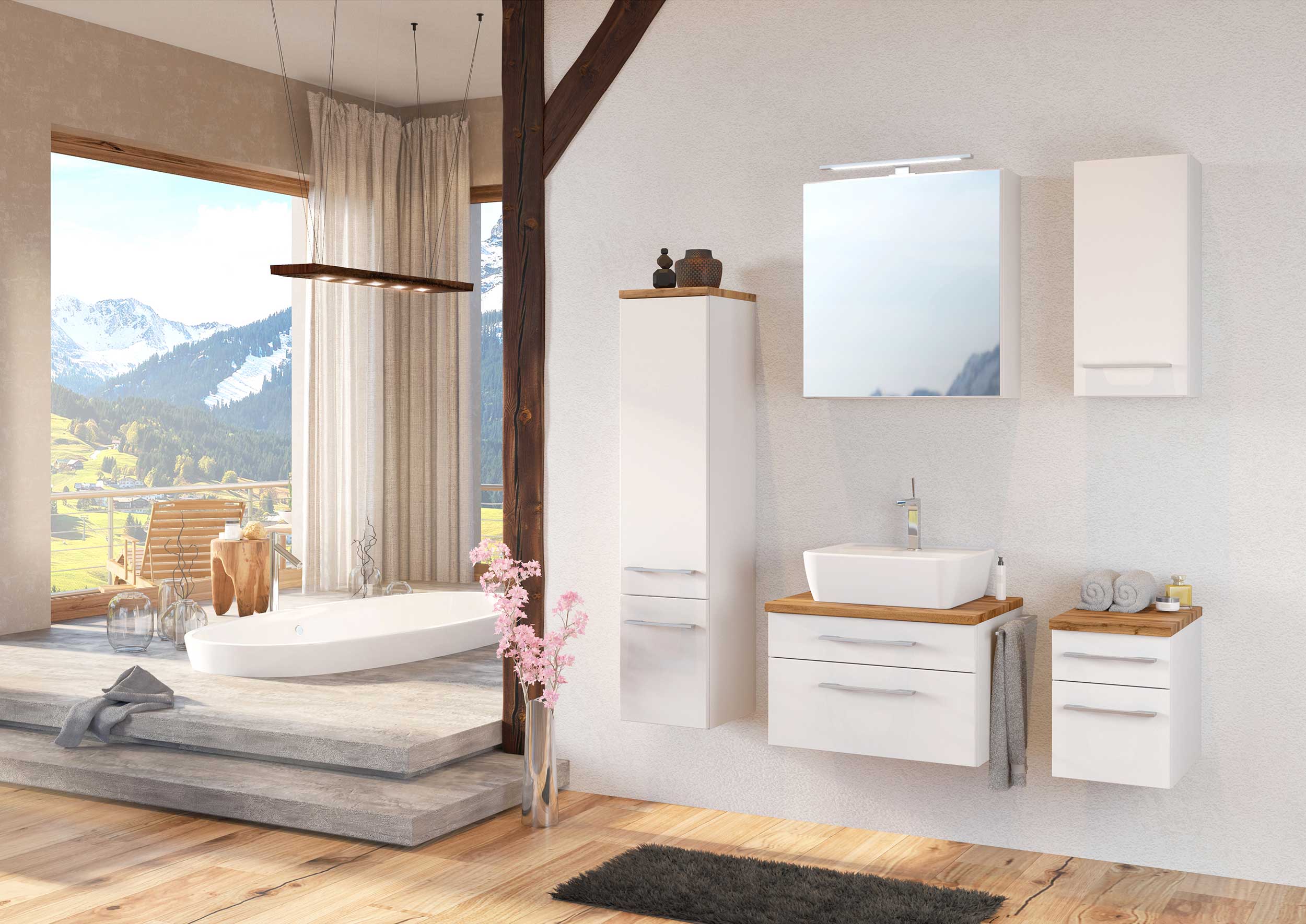 Meuble suspendu Dasa 30cm 1 porte - blanc - Image 5