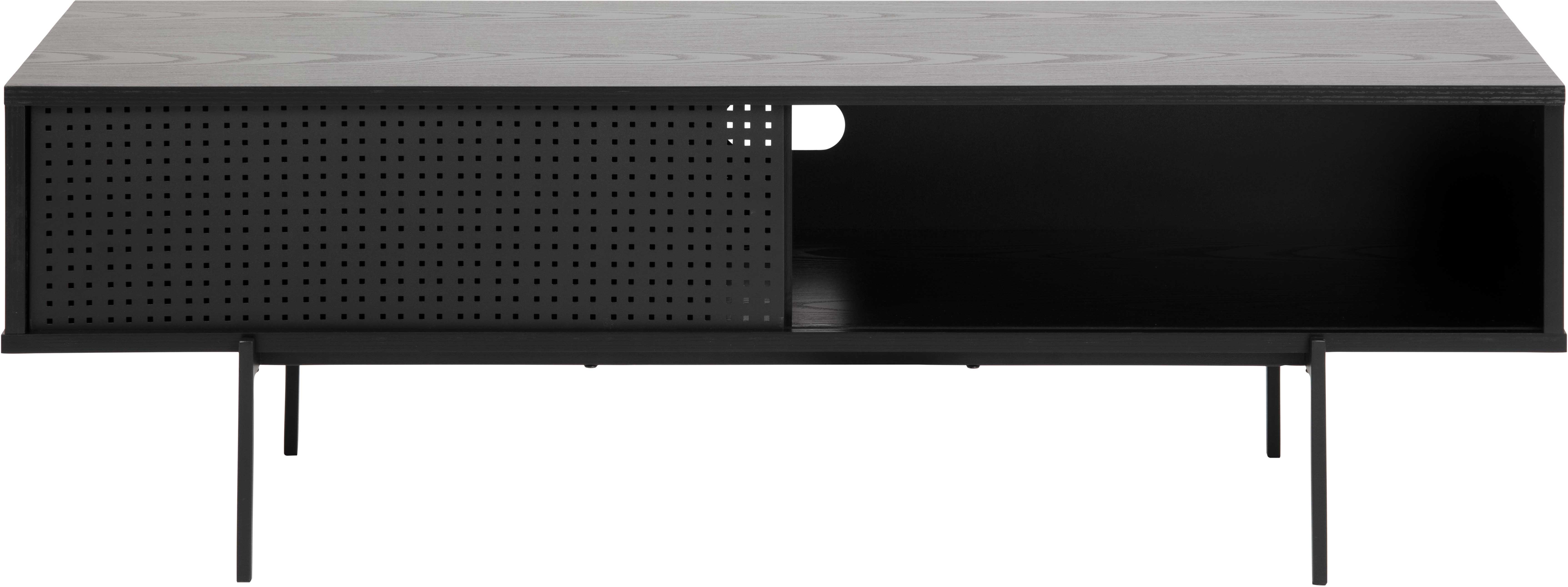 Meuble TV Angus 140 cm avec porte coulissante - noir - Image 9