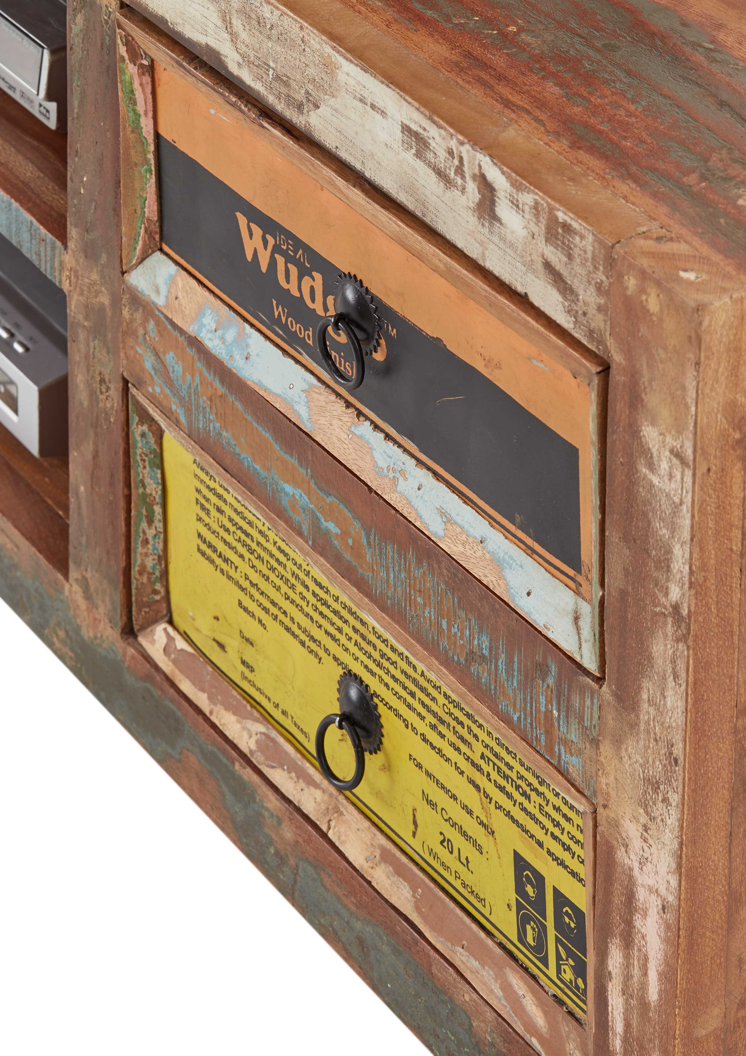 Meuble tv Banksy 156cm avec 4 tiroirs - brun - Image 3