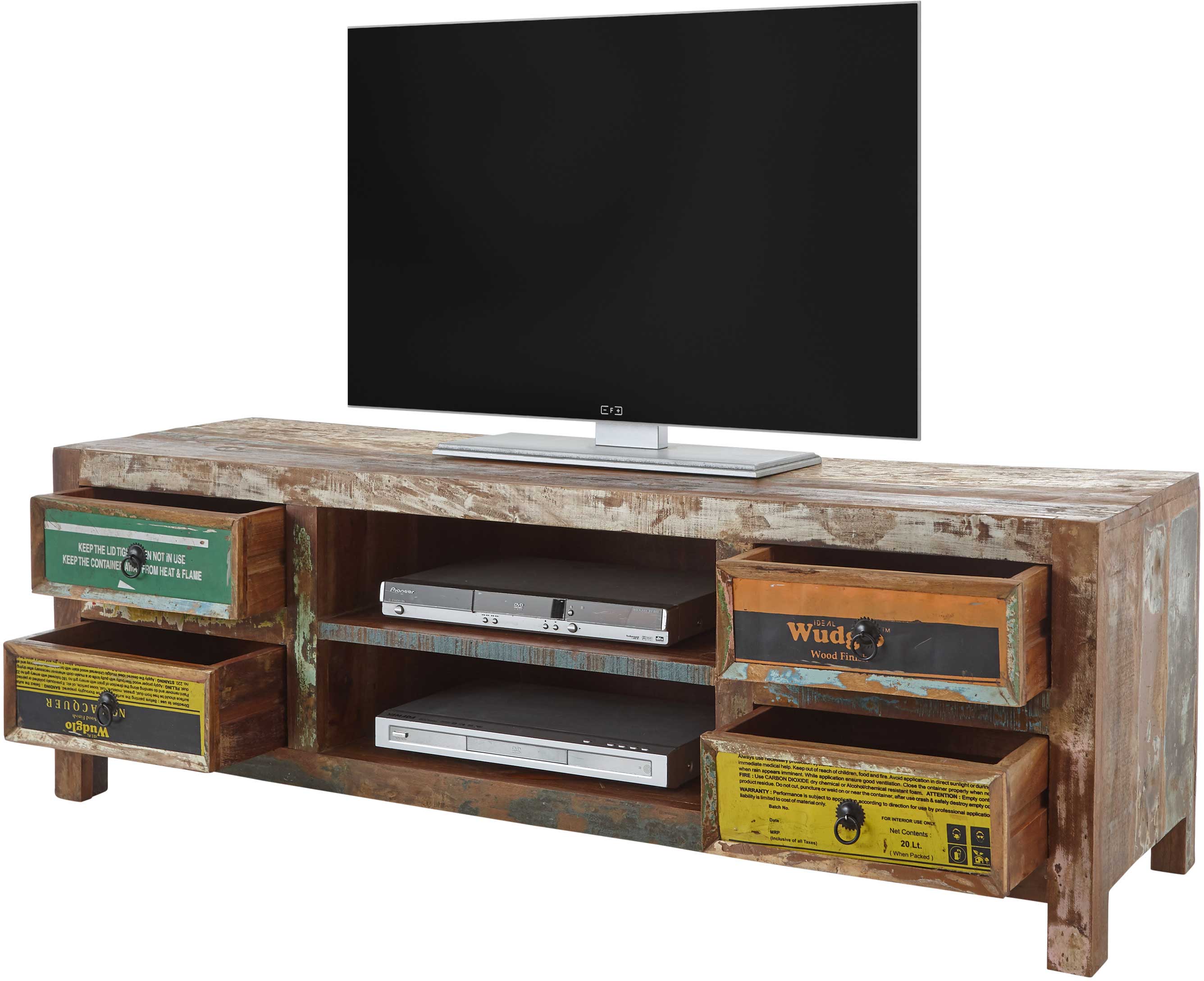 Meuble tv Banksy 156cm avec 4 tiroirs - brun - Image 5