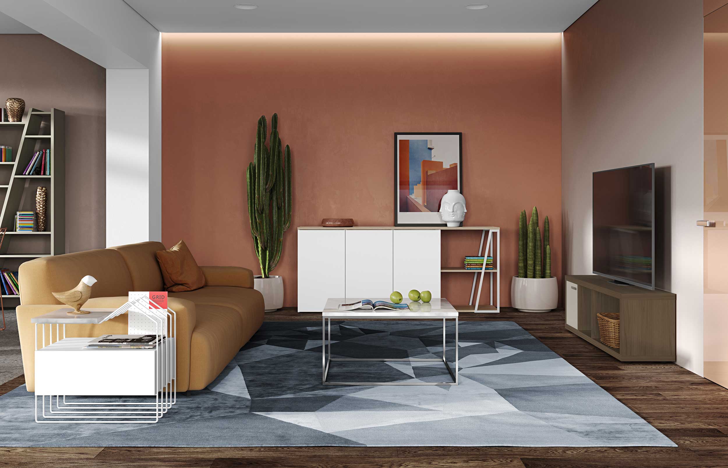 Meuble TV Berkeley - placage de noyer - Image 6