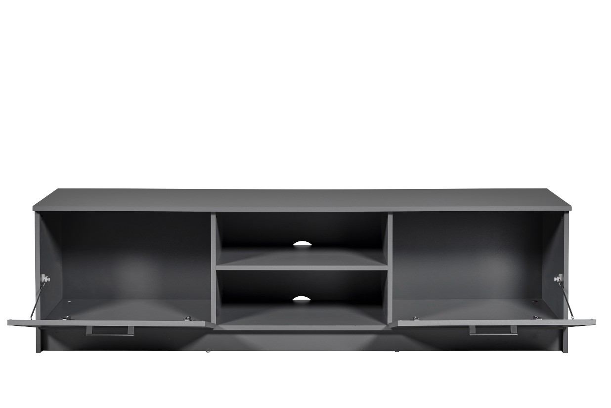 Meuble TV Eden 180cm 2 portes - gris graphite - Image 5