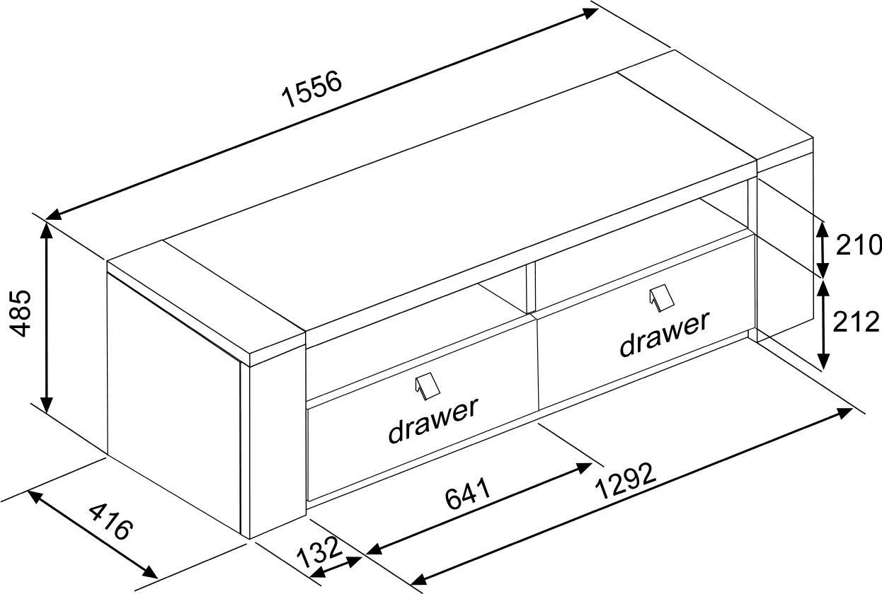 Meuble tv Iris 155cm - gris béton - Image 2