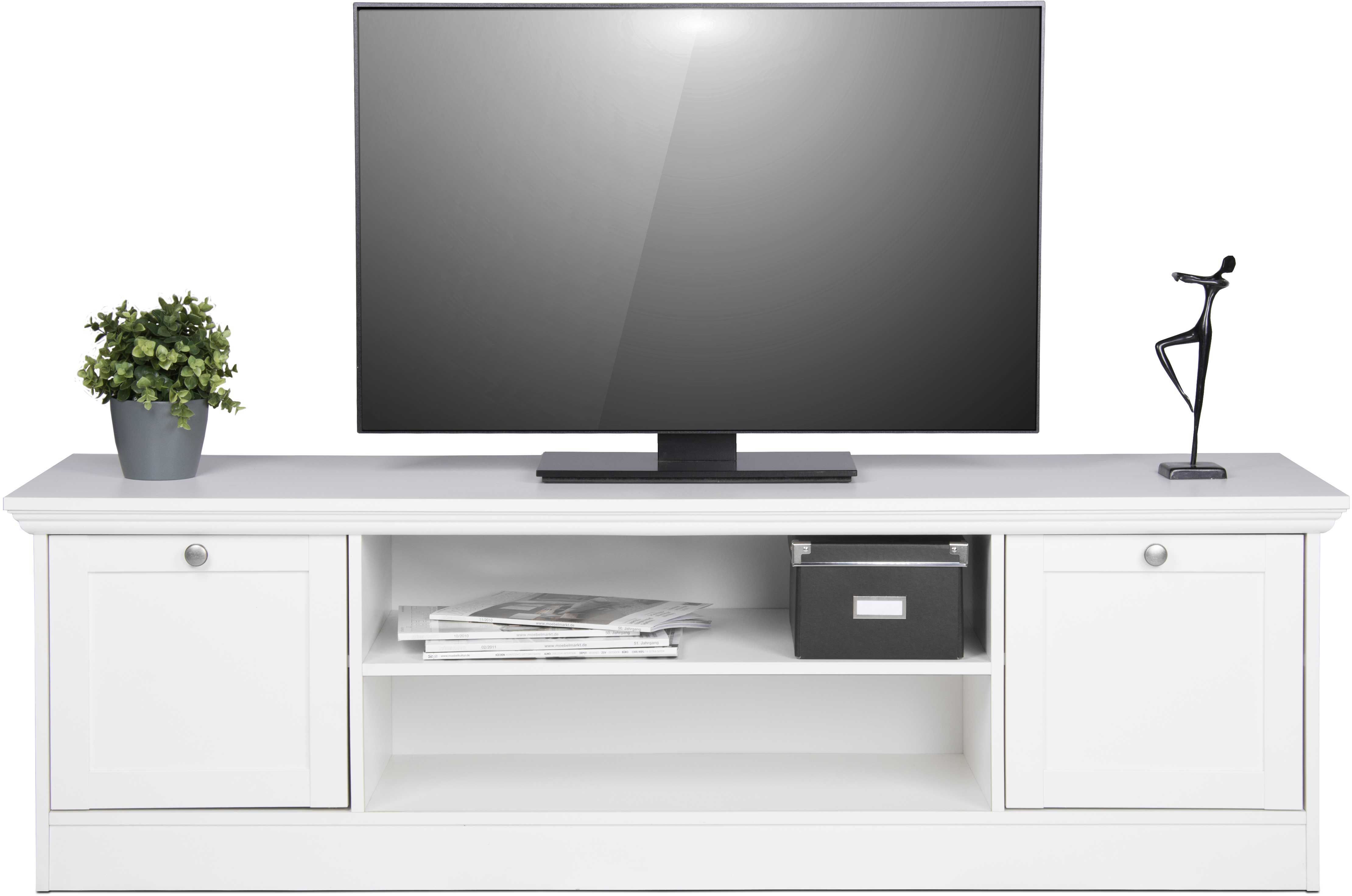 Meuble TV Landwood 160cm campagne - blanc - Image 9