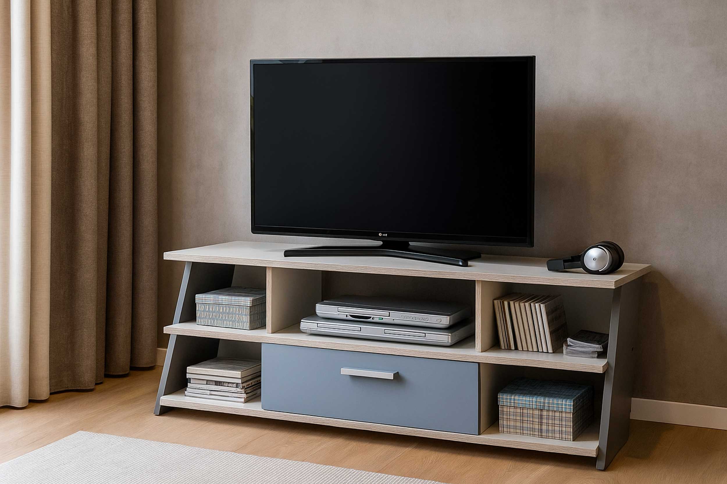 Meuble TV Nano 135cm - gris - Image 2