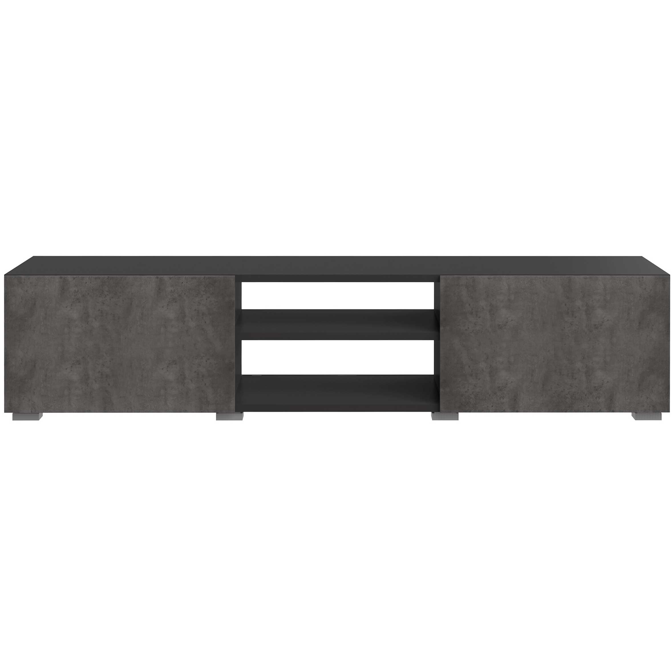 Meuble TV Podium 140 cm - noir/béton - Image 6