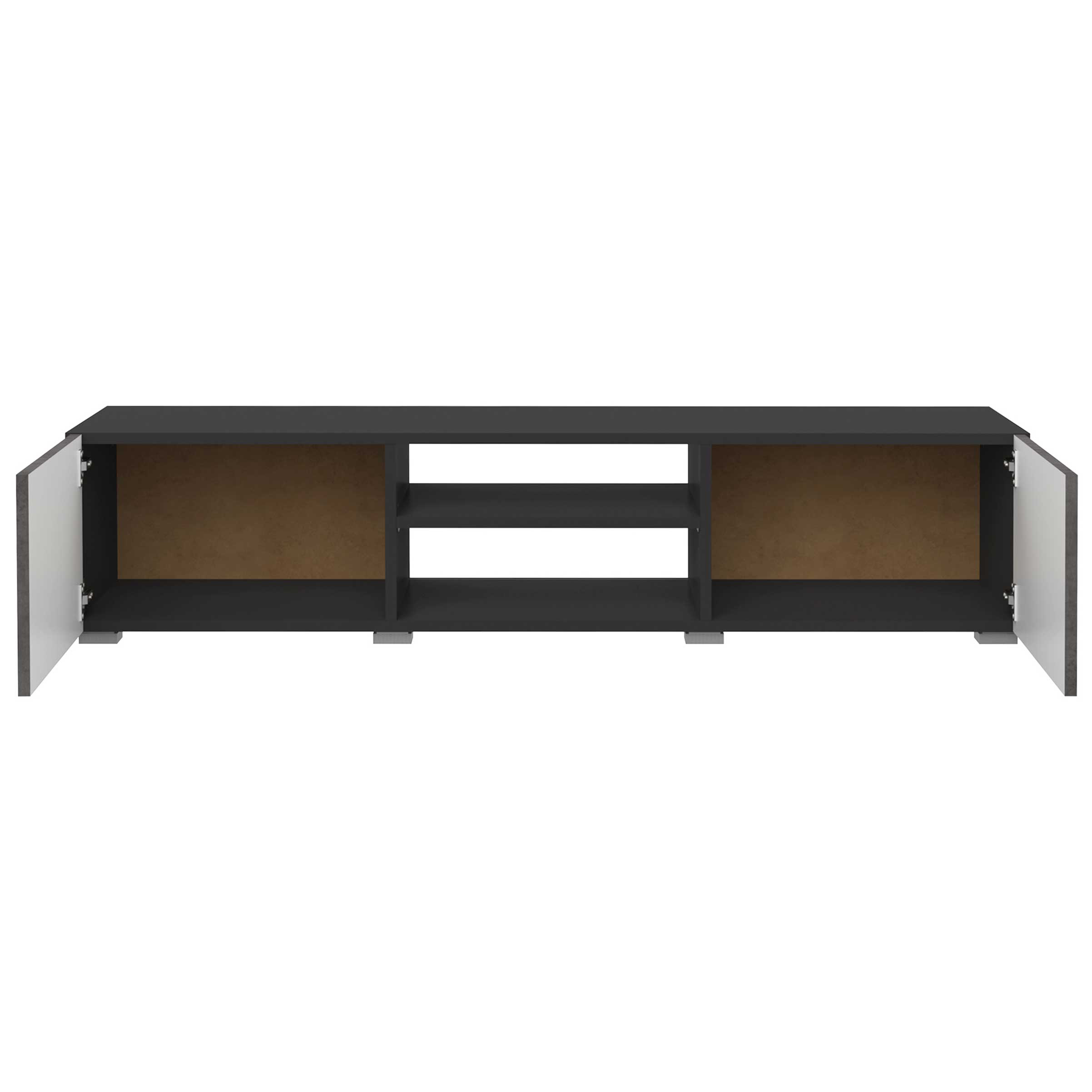 Meuble TV Podium 140 cm - noir/béton - Image 7