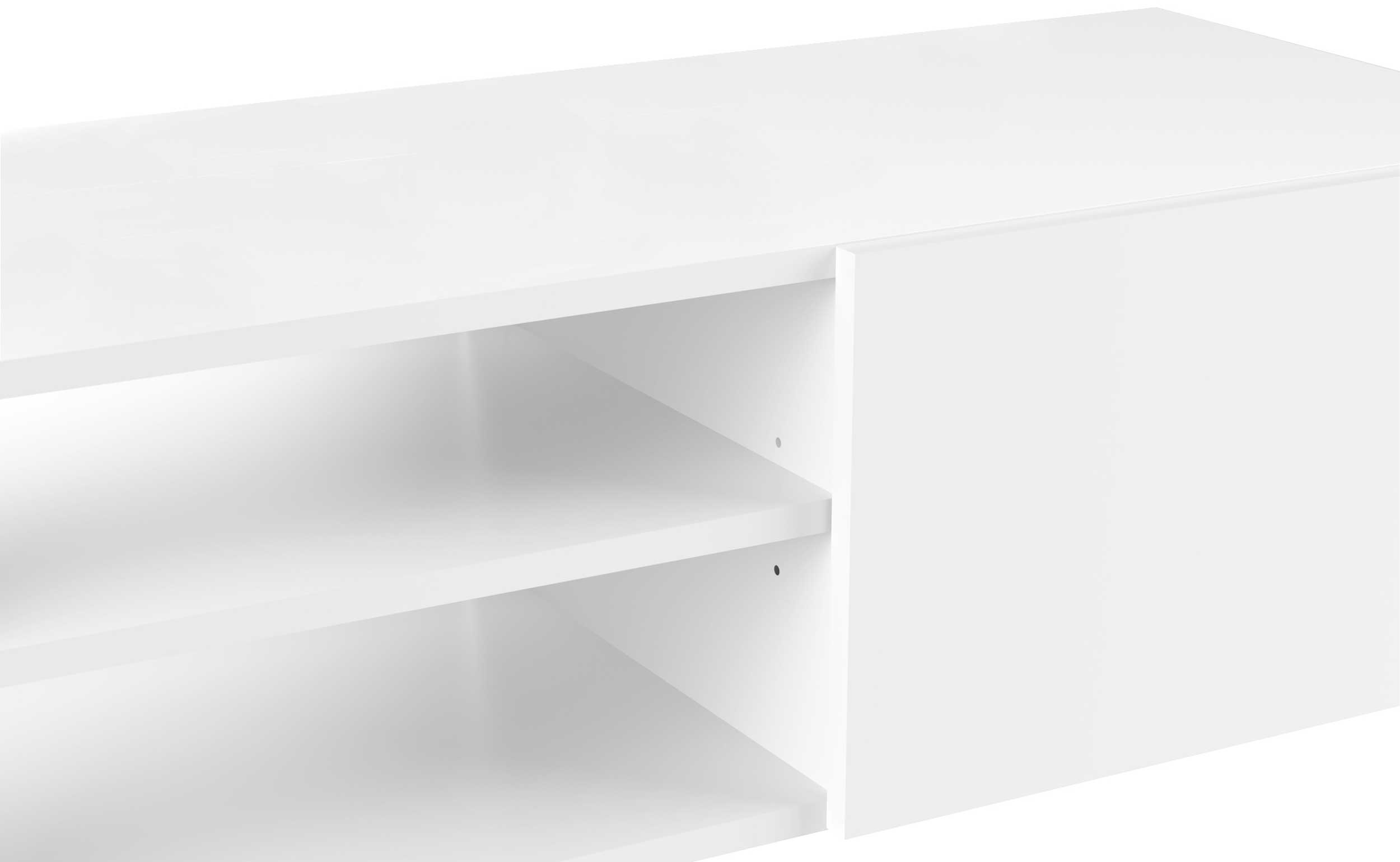 Meuble TV Podium 185 cm - blanc - Image 7