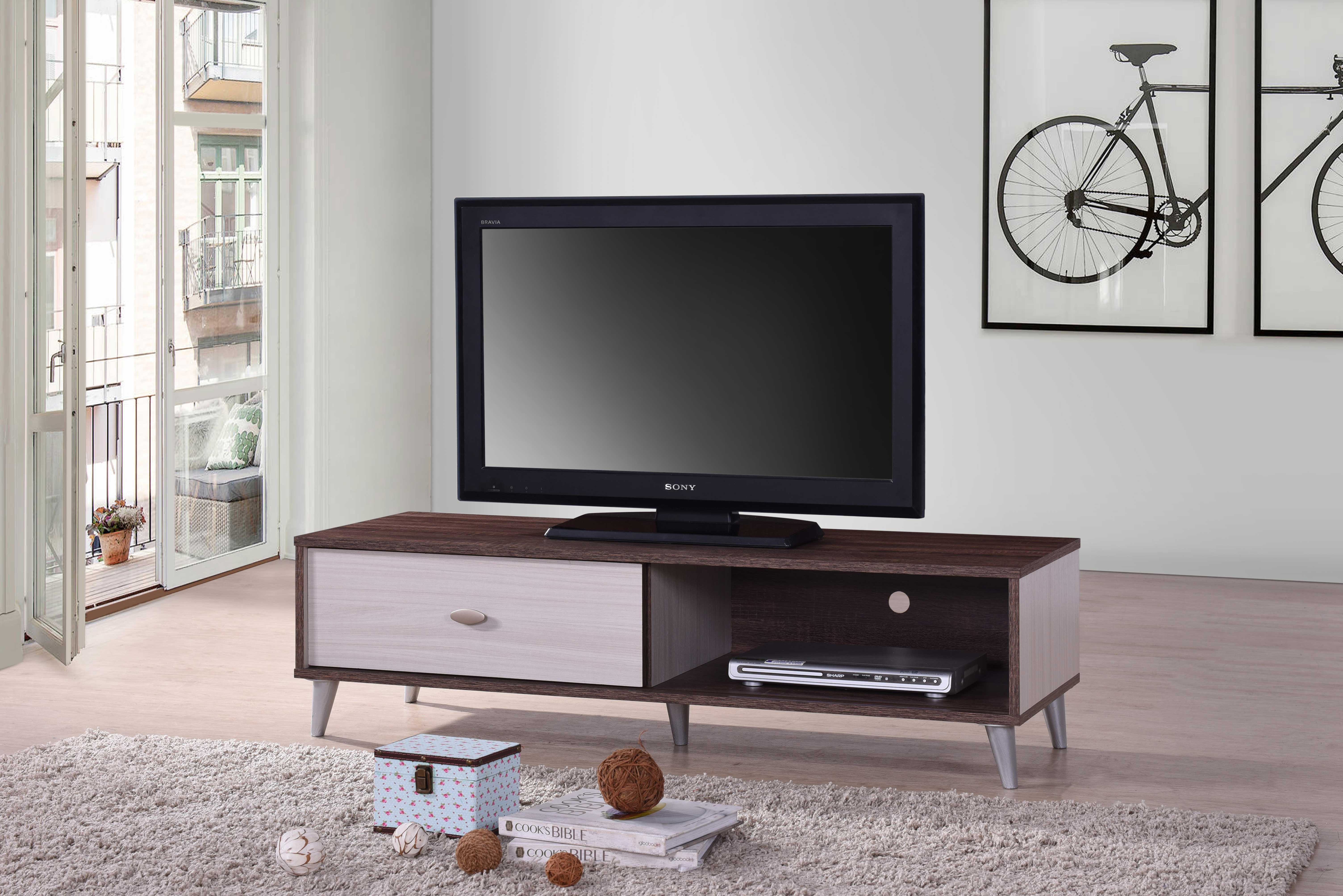 Meuble TV Rumbo 120cm - brun/blanc - Image 3