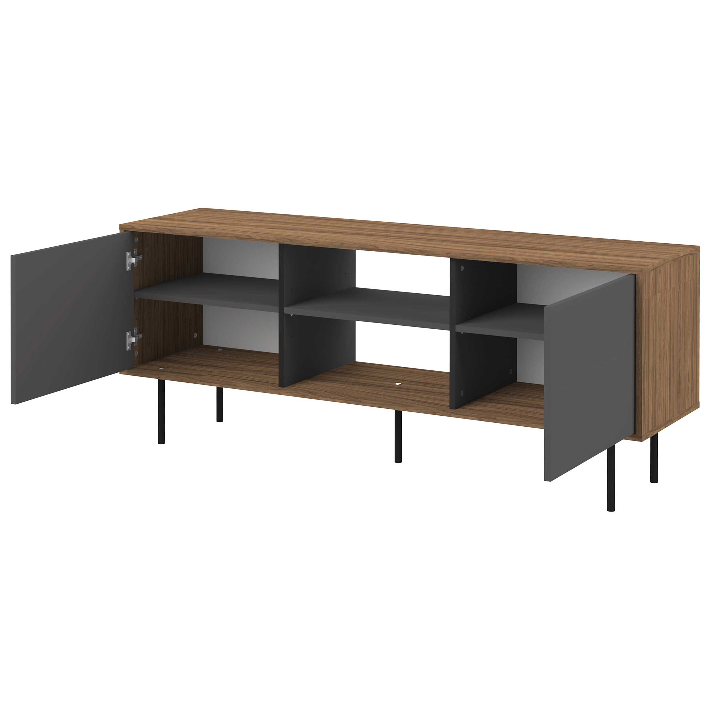 Meuble TV Vibe 150cm - noyer/gris - Image 8