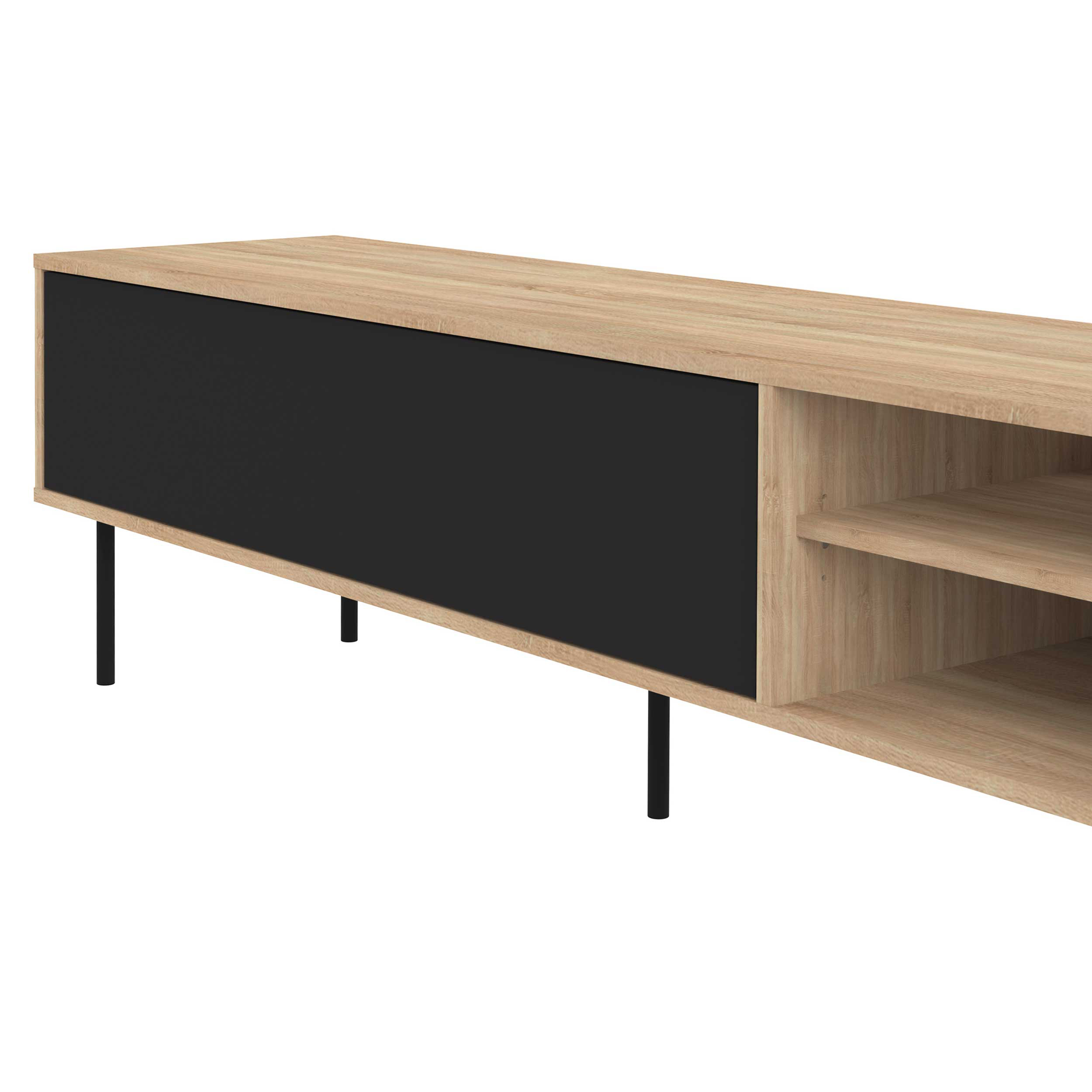 Meuble TV Watt 165cm - chêne/noir - Image 6