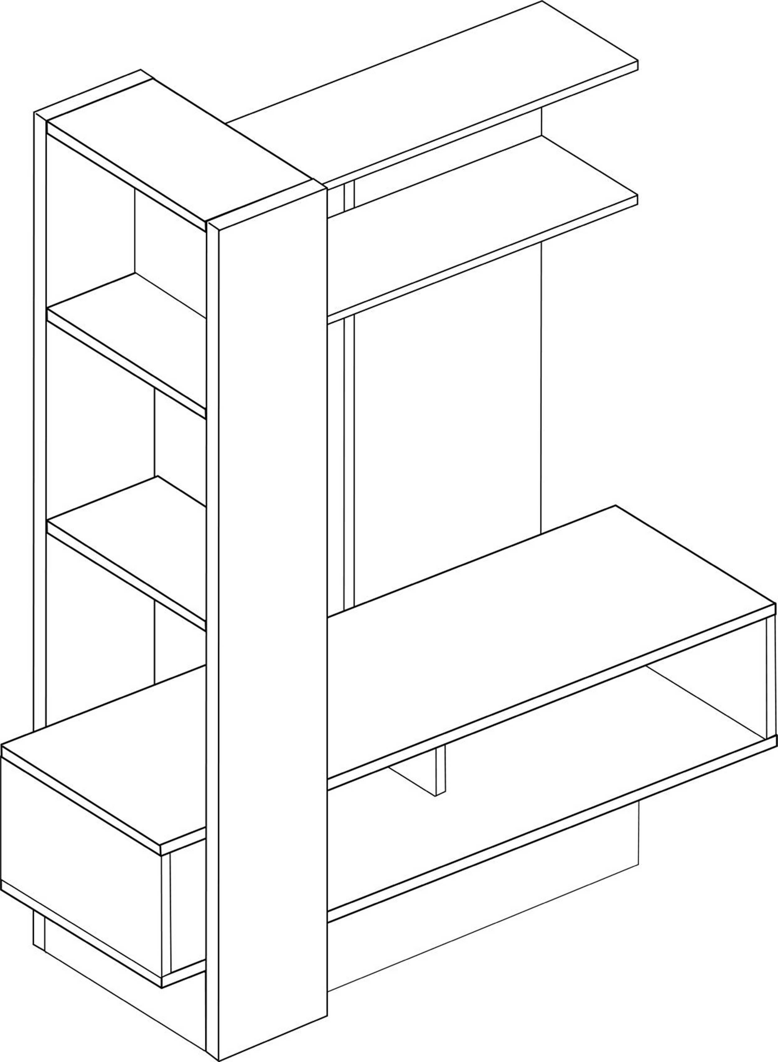 Meuble TV Zerko 140cm - béton/blanc - Image 2