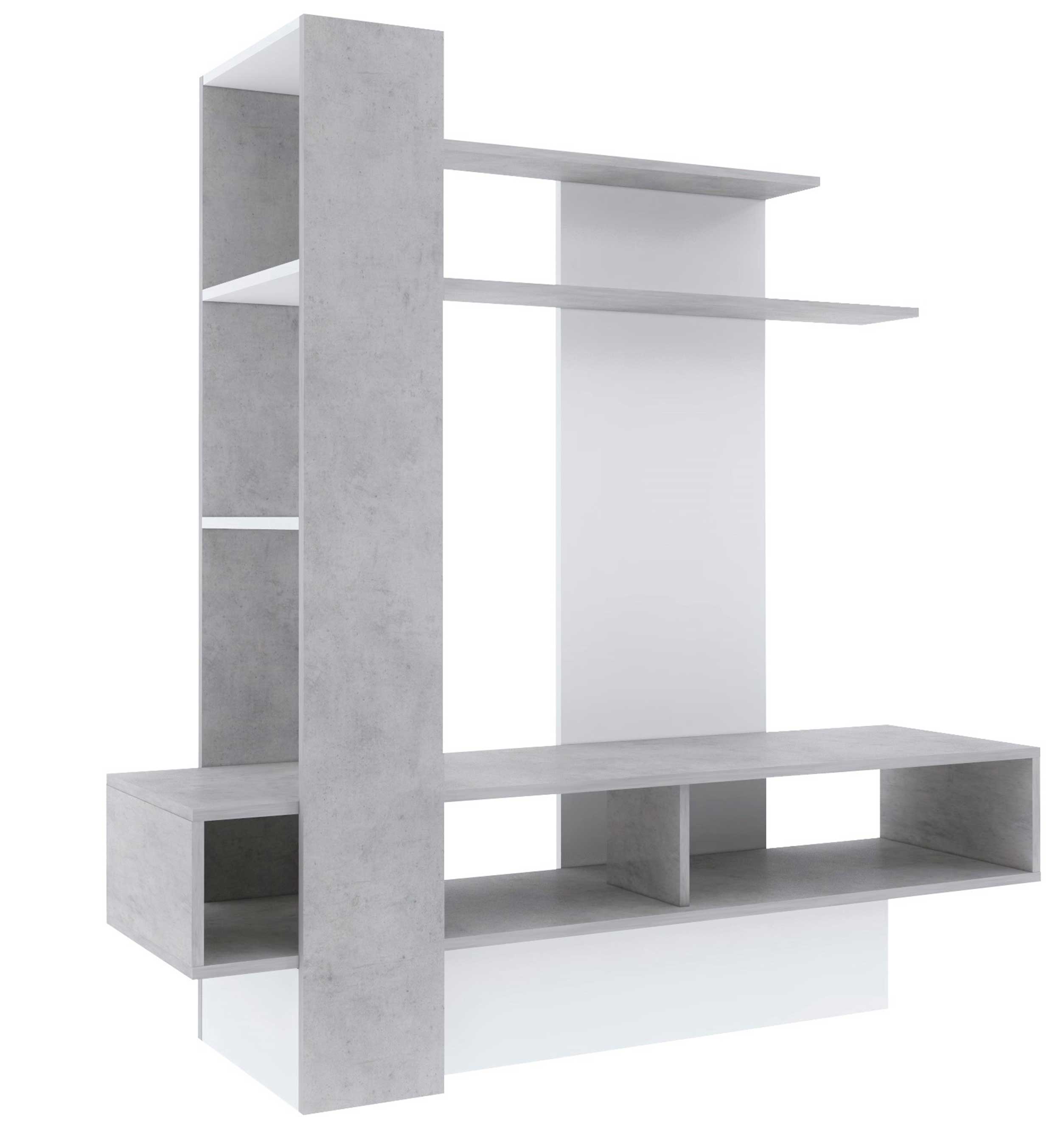Meuble TV Zerko 140cm - béton/blanc - Image 5