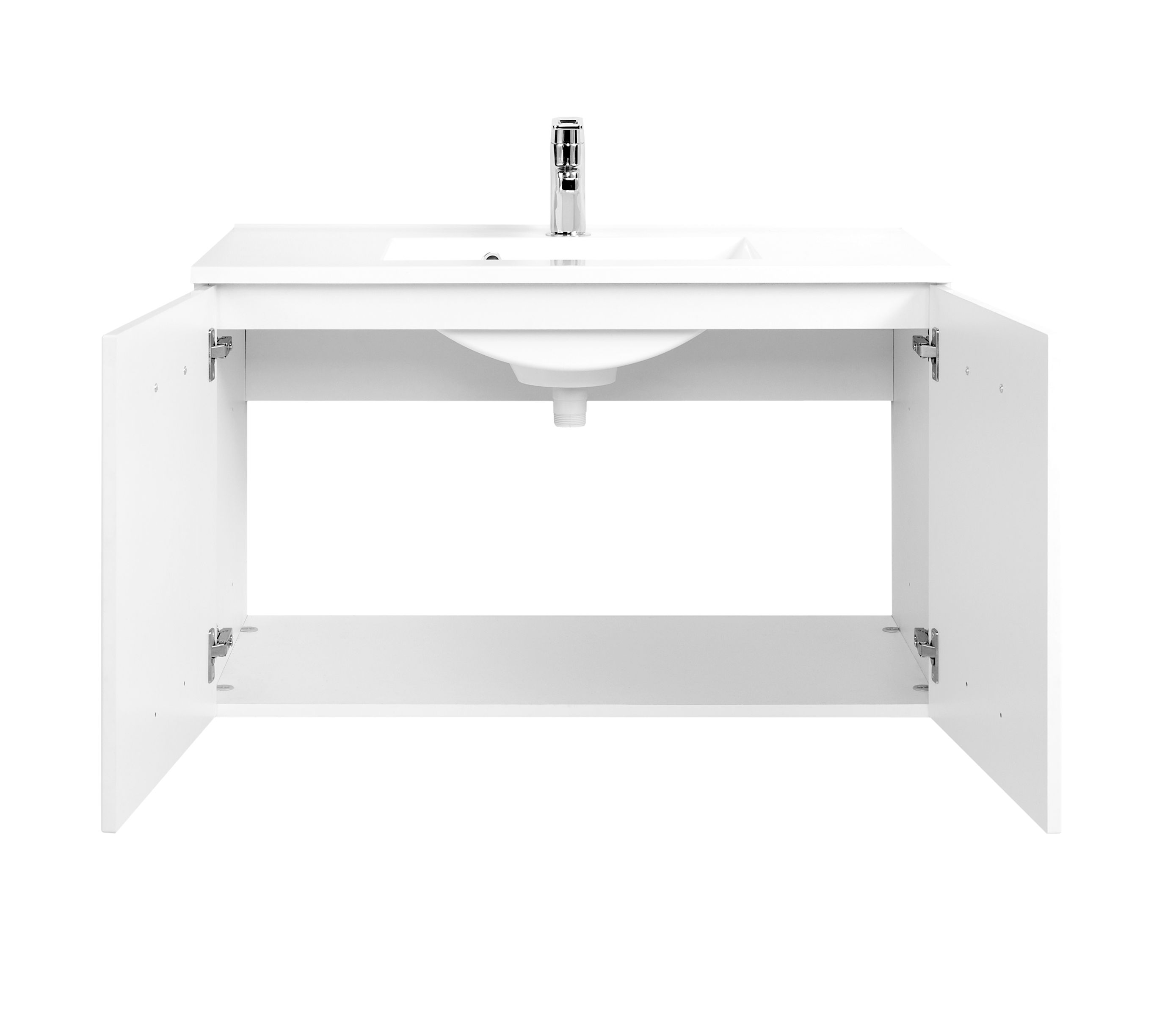 Meuble vasque Bobbi 100cm 2 portes - blanc - Image 4