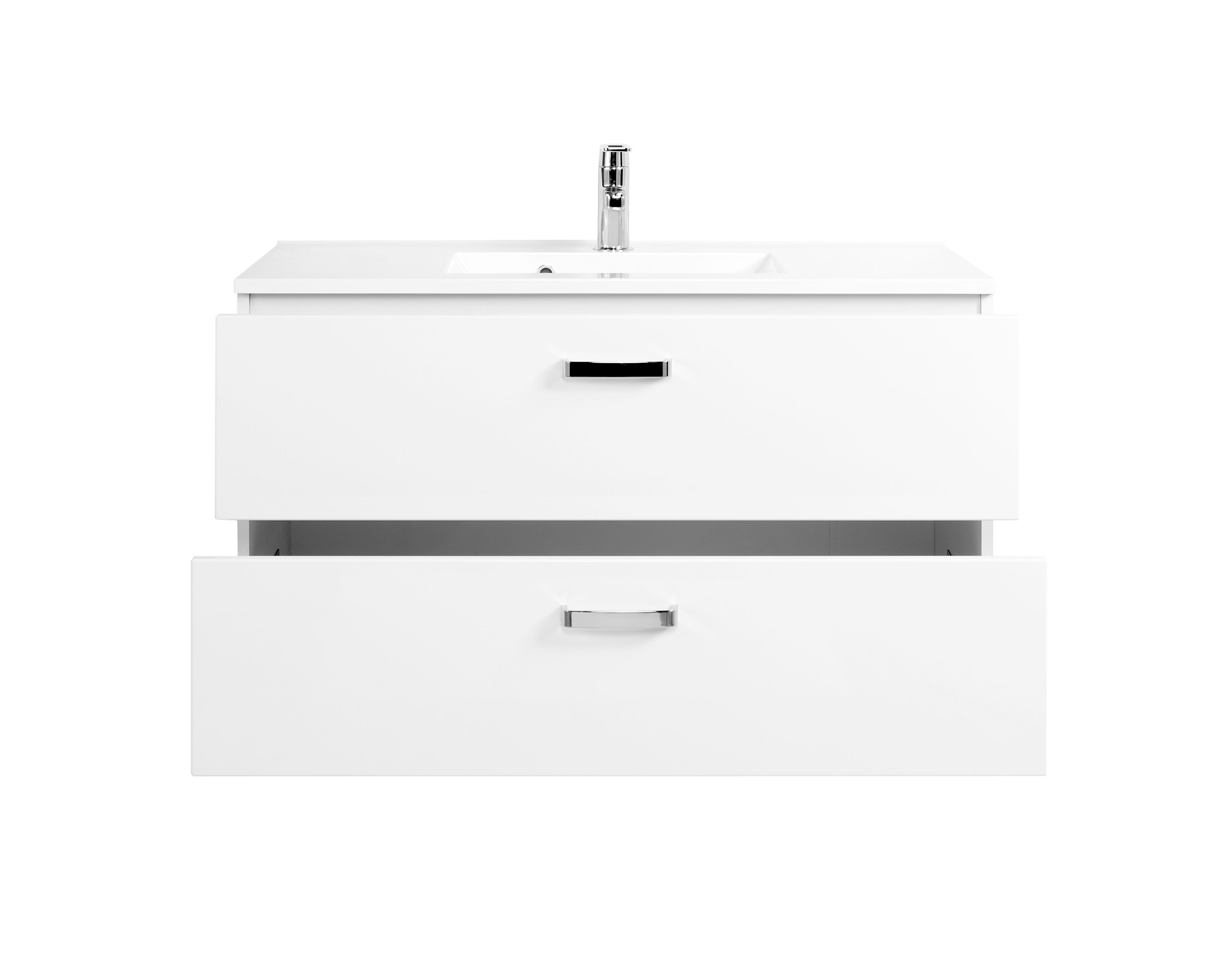 Meuble vasque Bobbi 100cm 2 tiroirs - blanc - Image 5