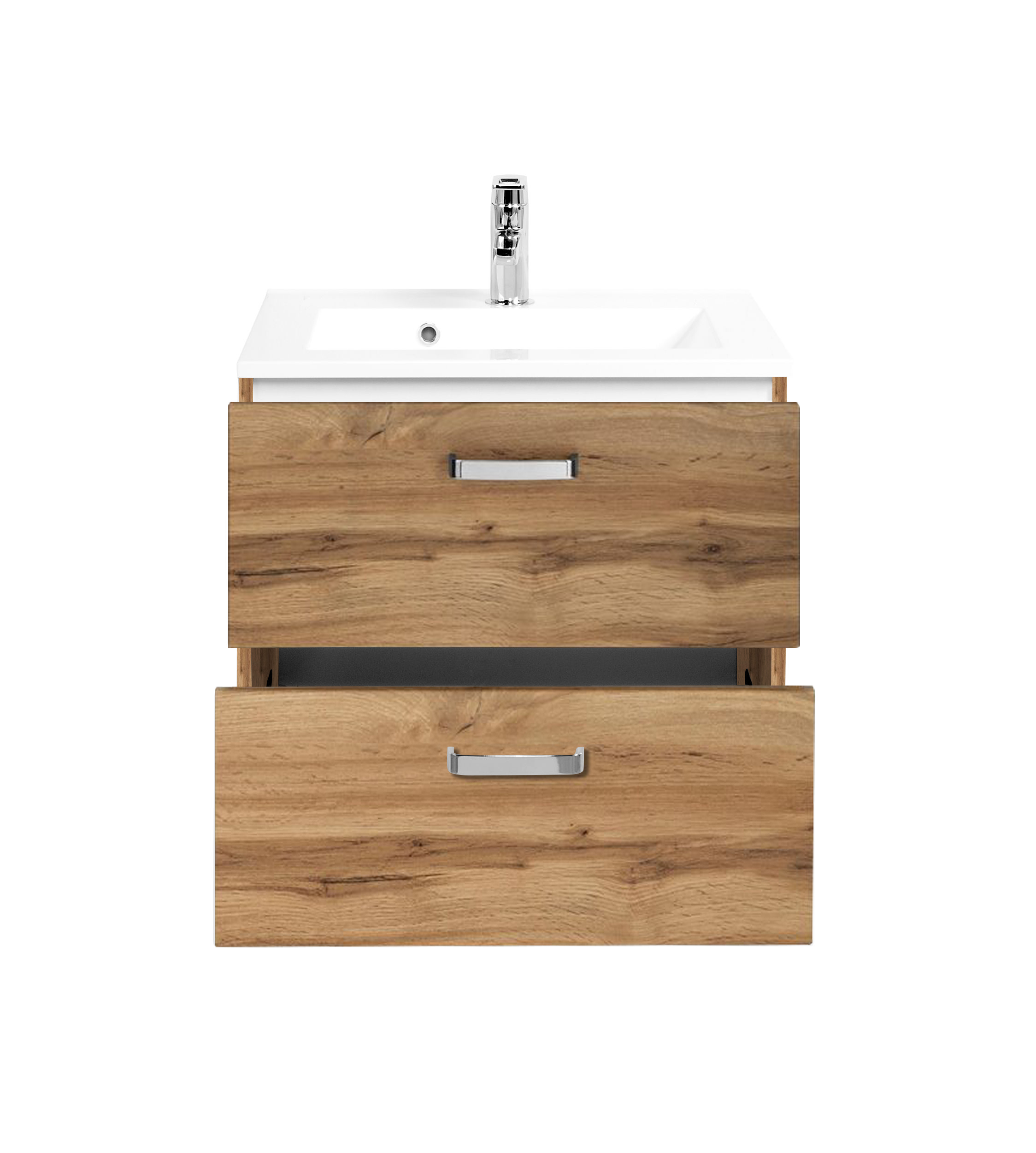 Meuble vasque Bobbi 60cm 2 tiroirs - chêne - Image 4