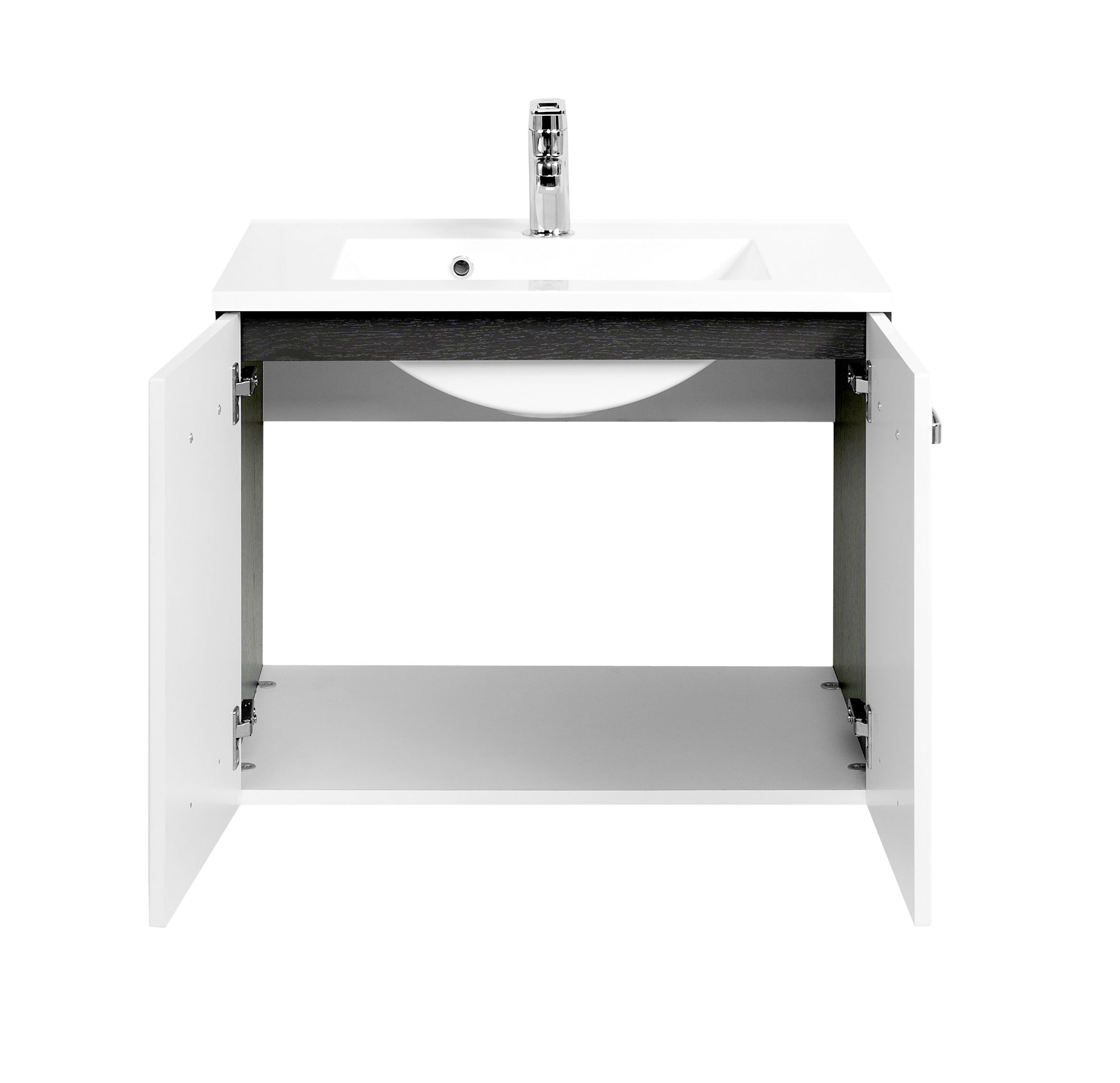 Meuble vasque Bobbi 70cm 2 portes - graphite/blanc brillant - Image 4