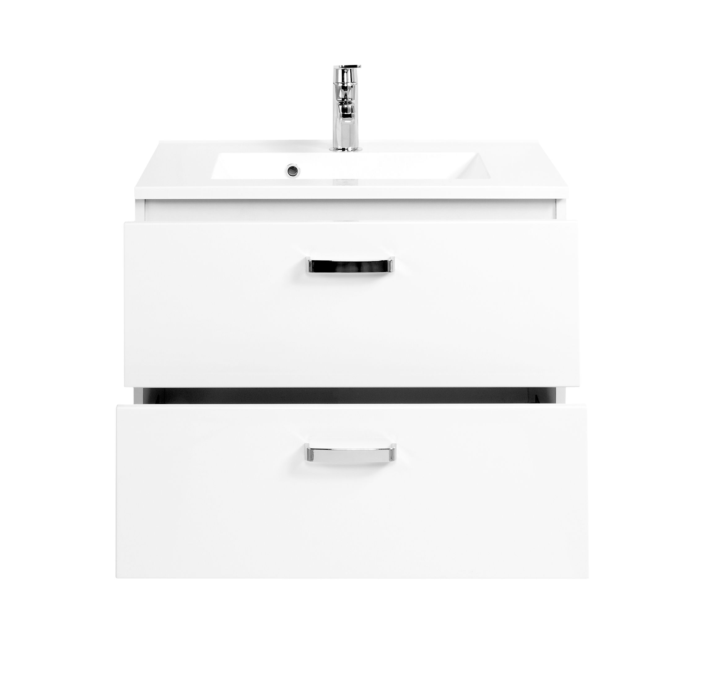 Meuble vasque Bobbi 70cm 2 tiroirs - blanc - Image 4