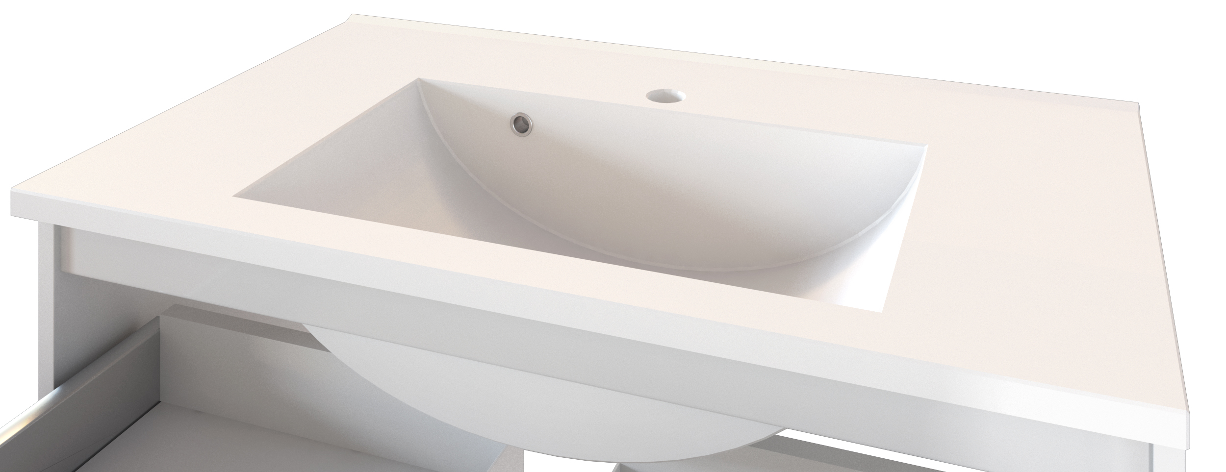 Meuble vasque Bobbi 70cm 2 tiroirs - blanc - Image 5