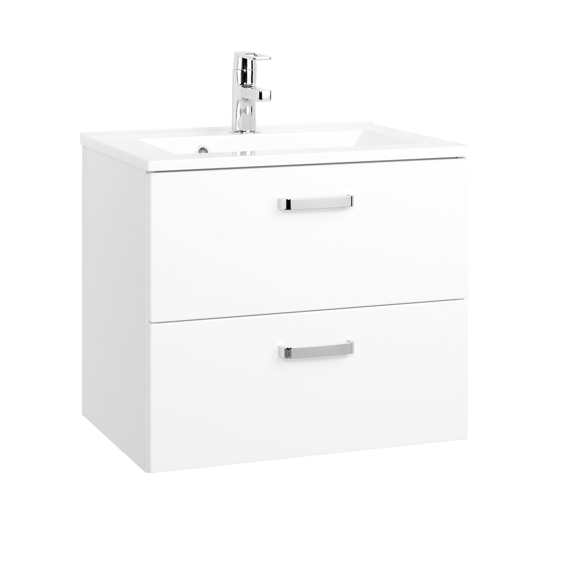 Meuble vasque Bobbi 70cm 2 tiroirs - blanc