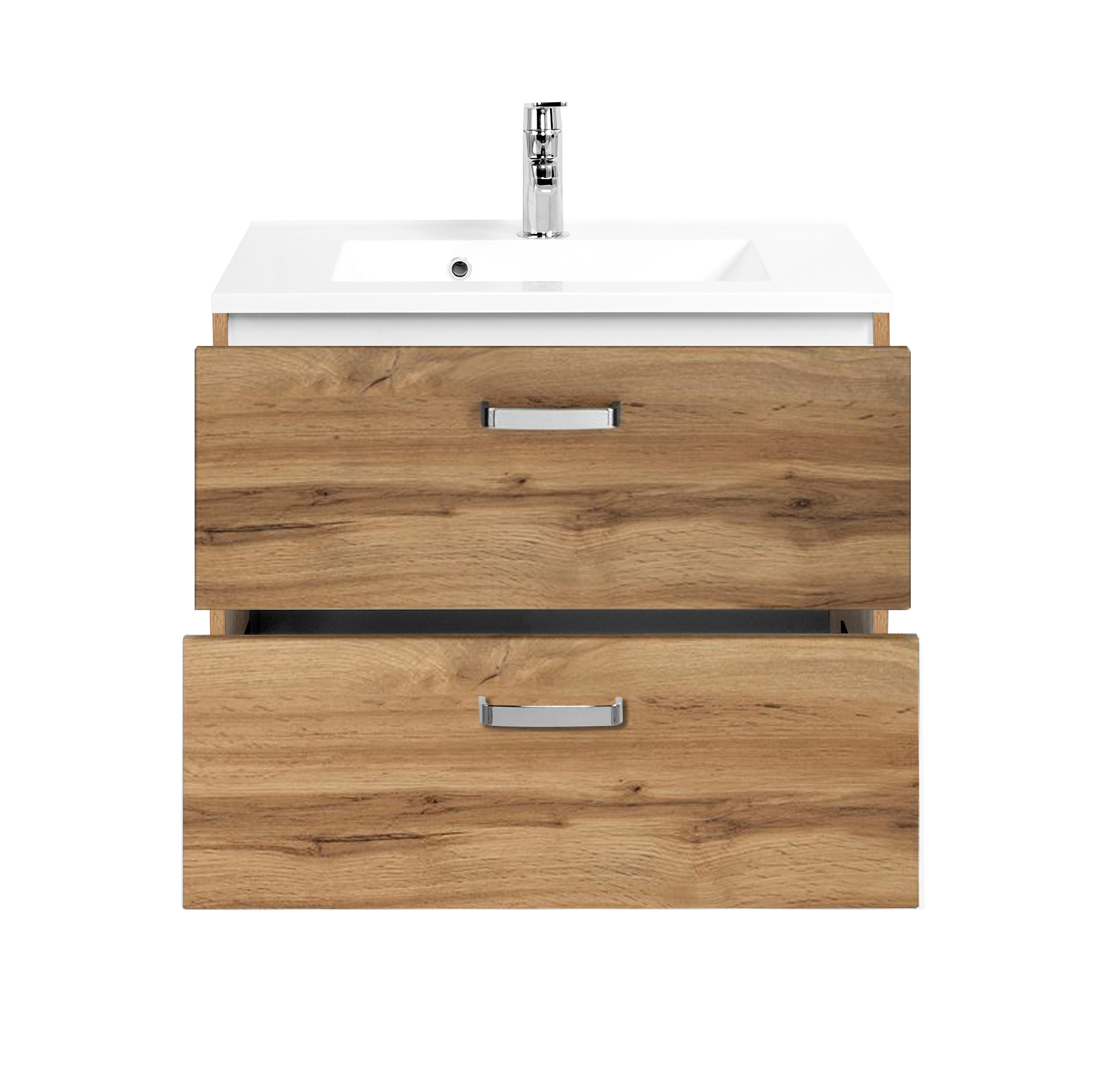 Meuble vasque Bobbi 70cm 2 tiroirs - chêne - Image 4