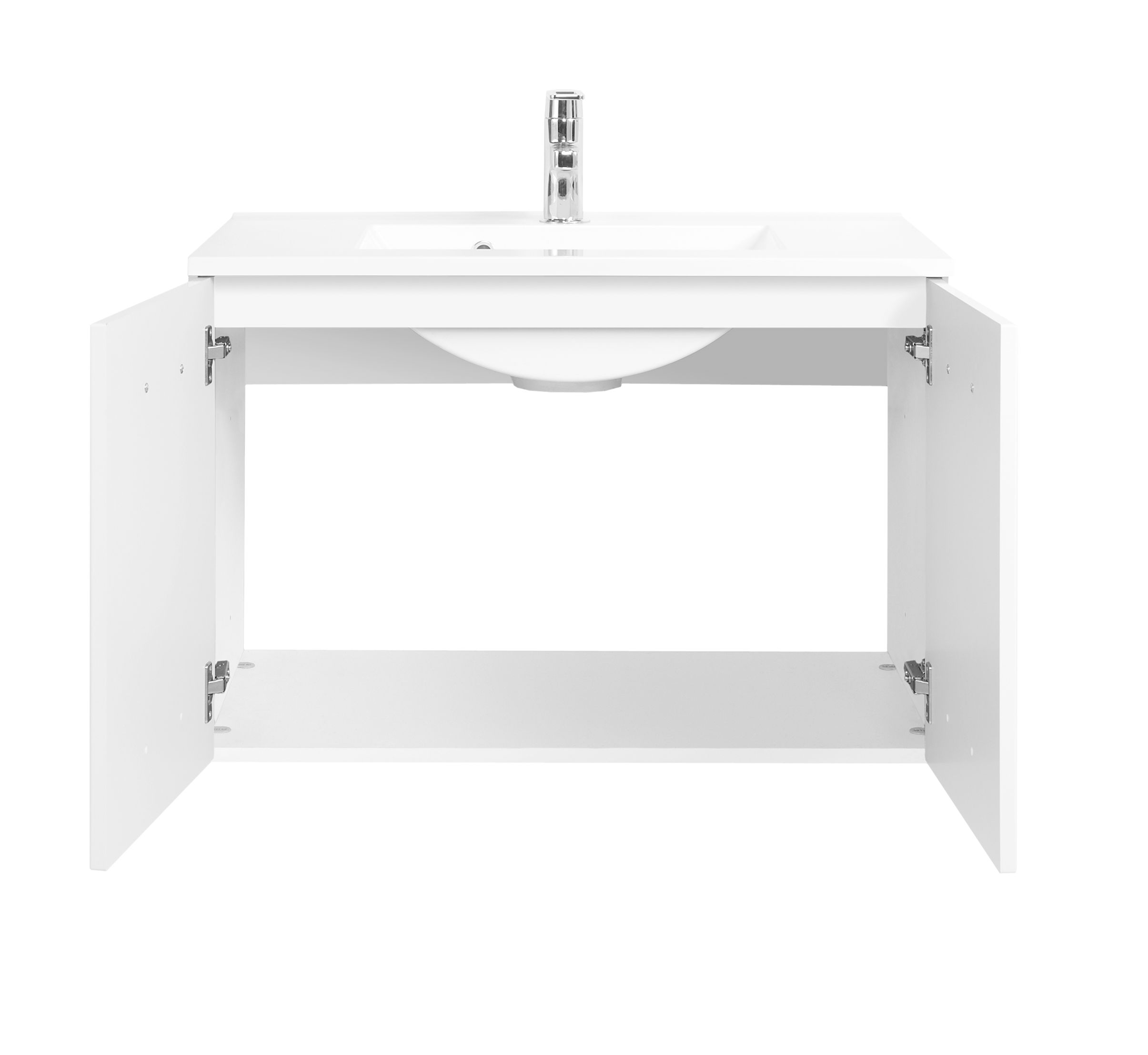 Meuble vasque Bobbi 80cm 2 portes - blanc - Image 4