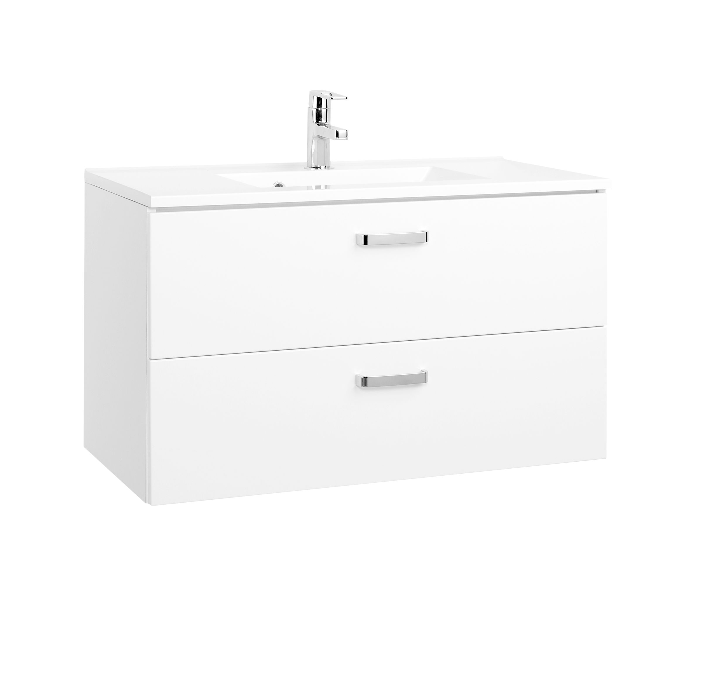 Meuble vasque Bobbi 80cm 2 tiroirs - blanc - Image 7