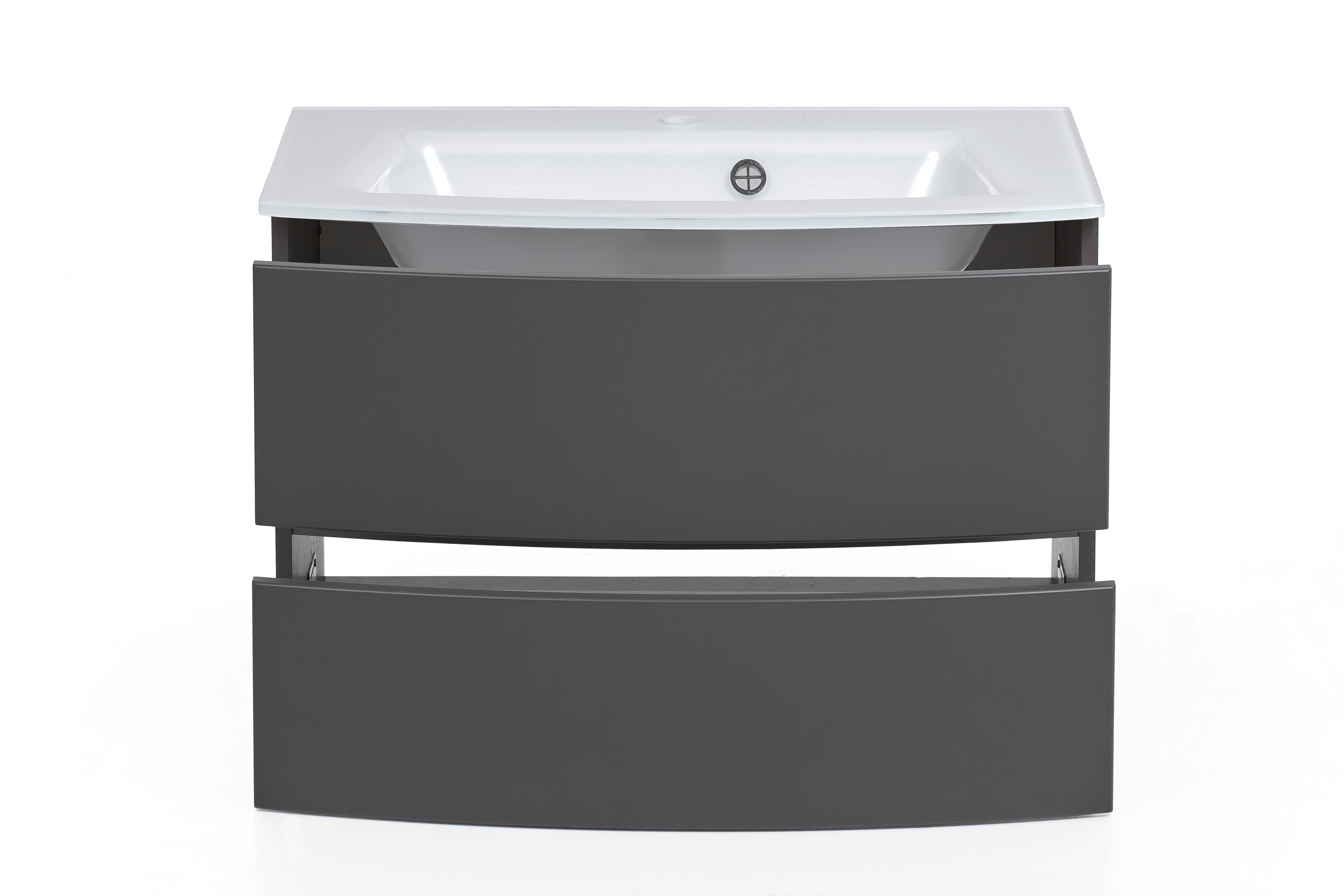 Meuble vasque Kornel 80cm avec vasque blanche - gris graphite - Image 9