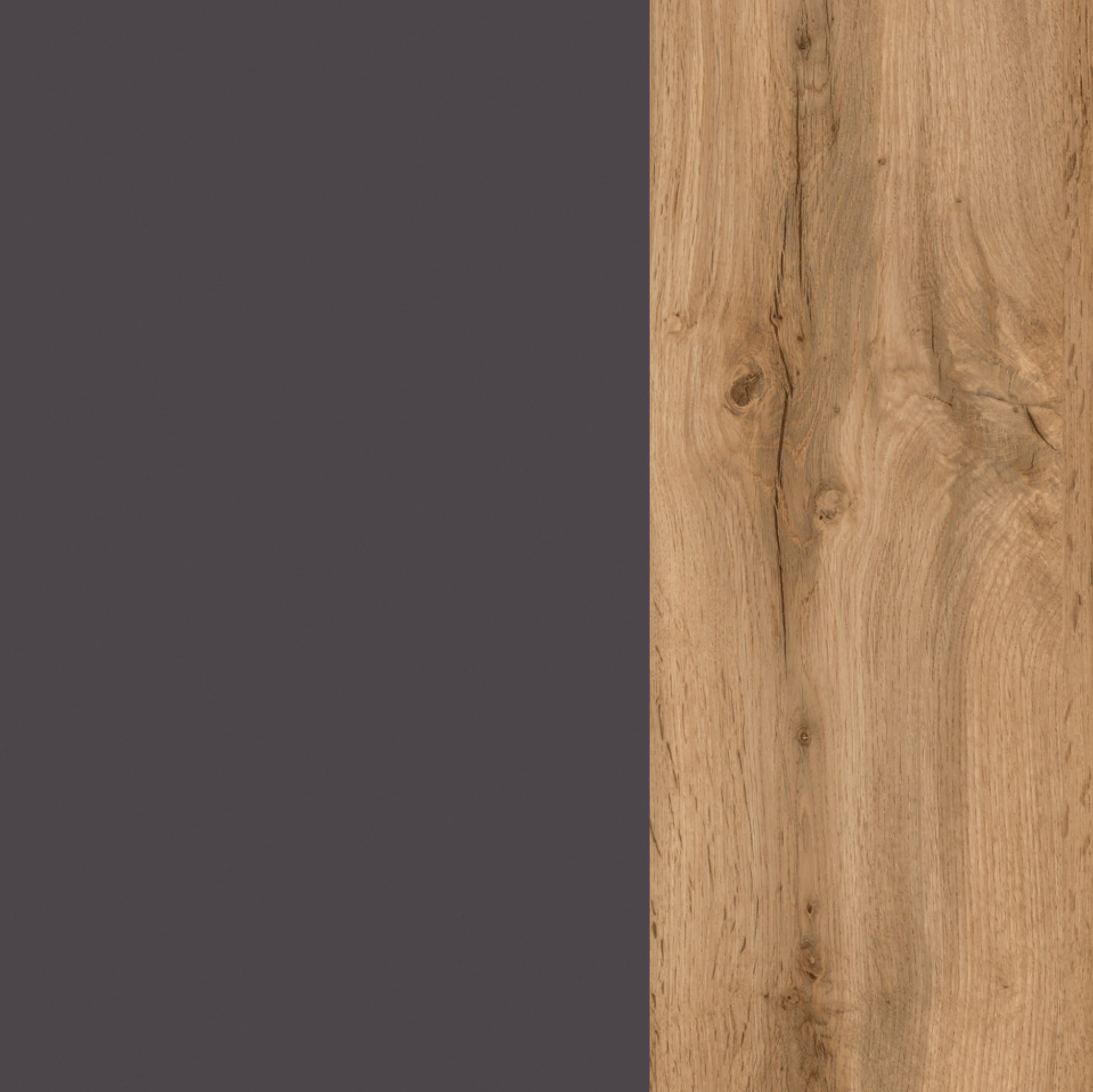 Meuble vasque Kornel 80cm avec vasque grise - chêne/gris mat - Image 3