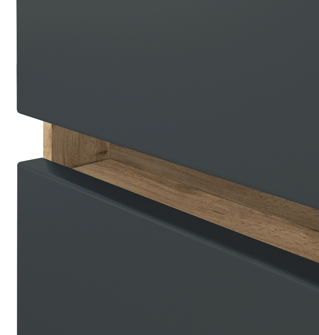 Meuble vasque Luna 100cm 2 tiroirs - chêne/gris - Image 8