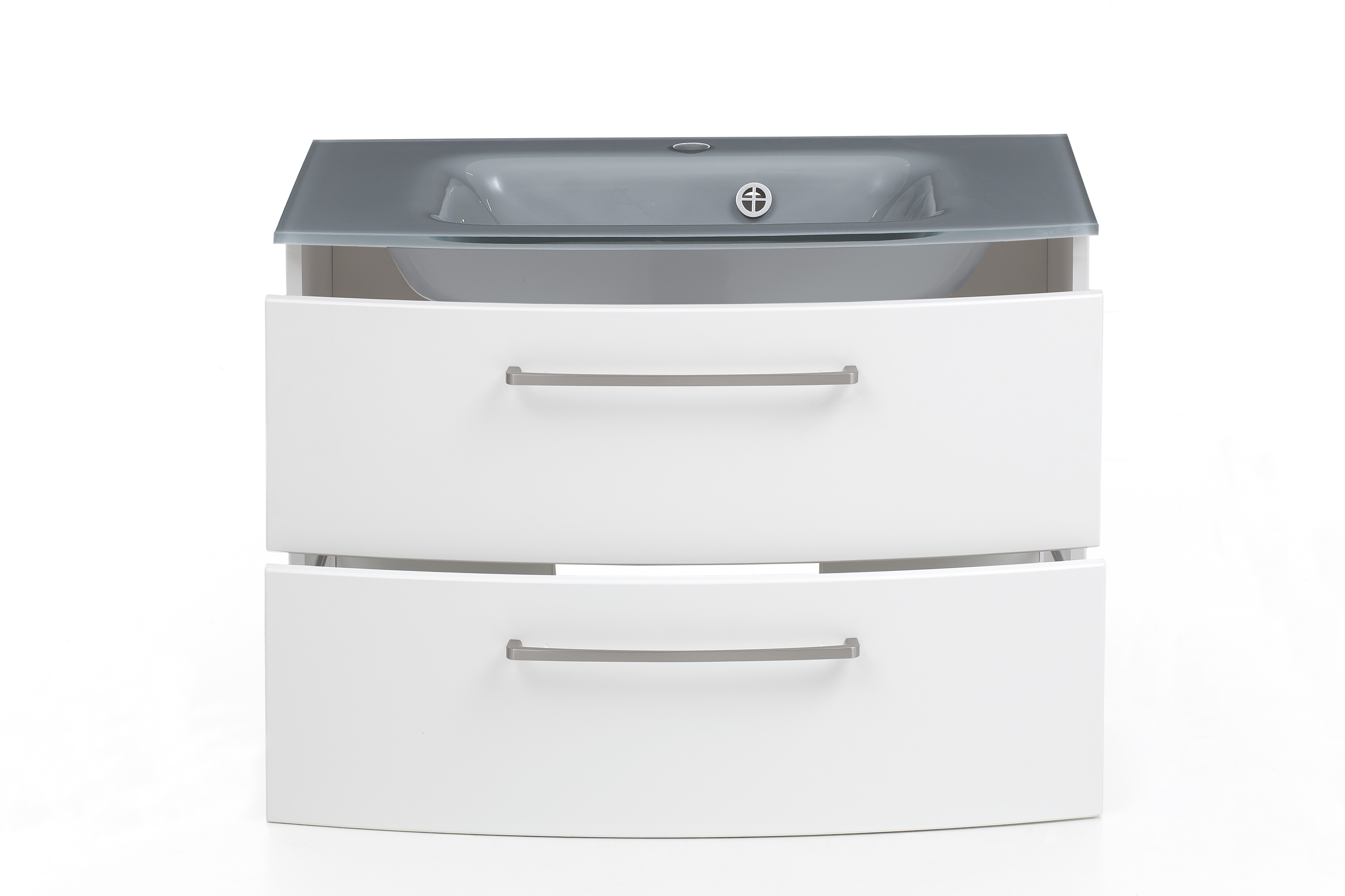 Meuble vasque Stivan 80cm avec vasque grise - blanc - Image 9