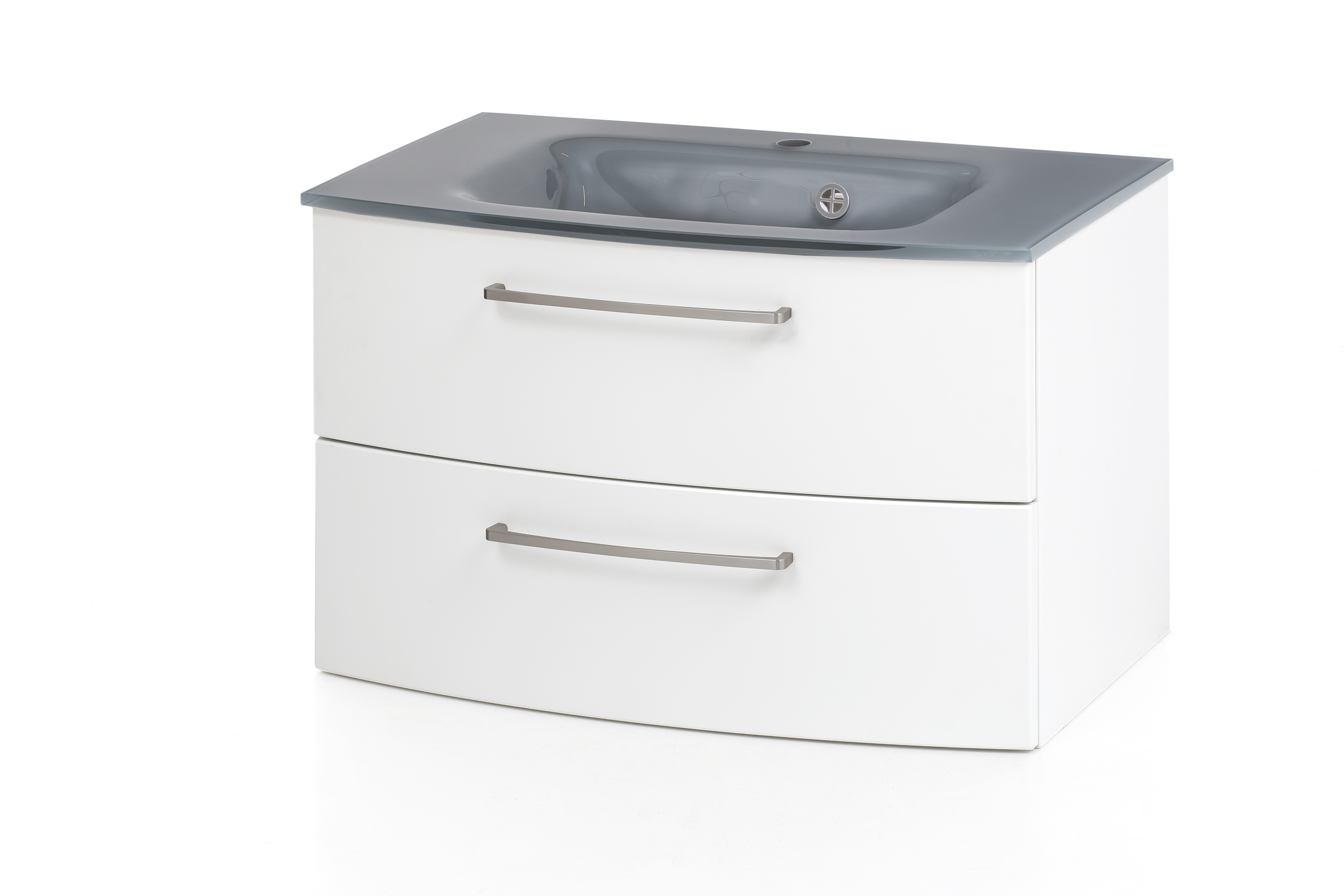 Meuble vasque Stivan 80cm avec vasque grise - blanc - Image 10