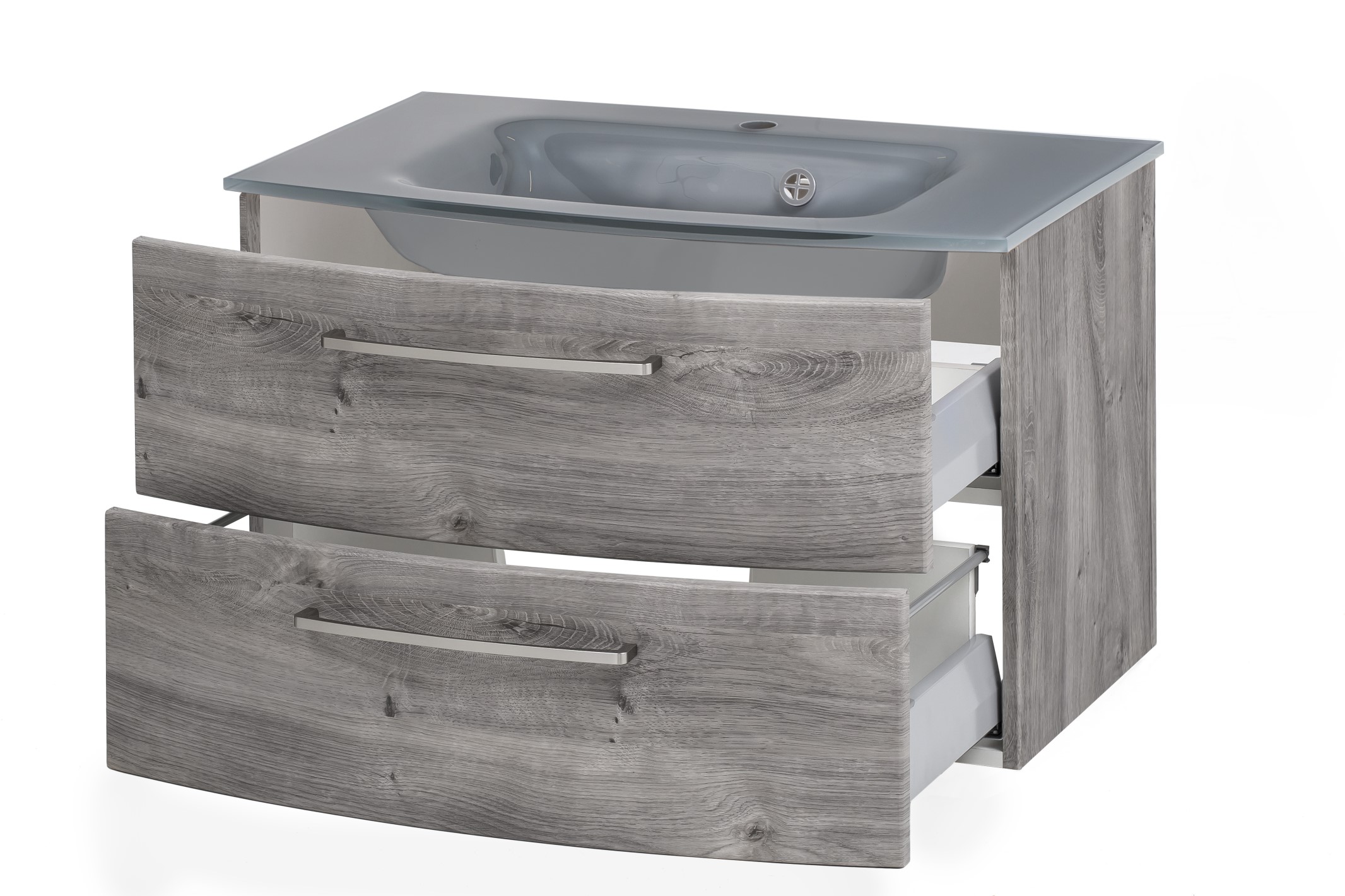 Meuble vasque Stivan 80cm avec vasque grise - chêne gris - Image 6