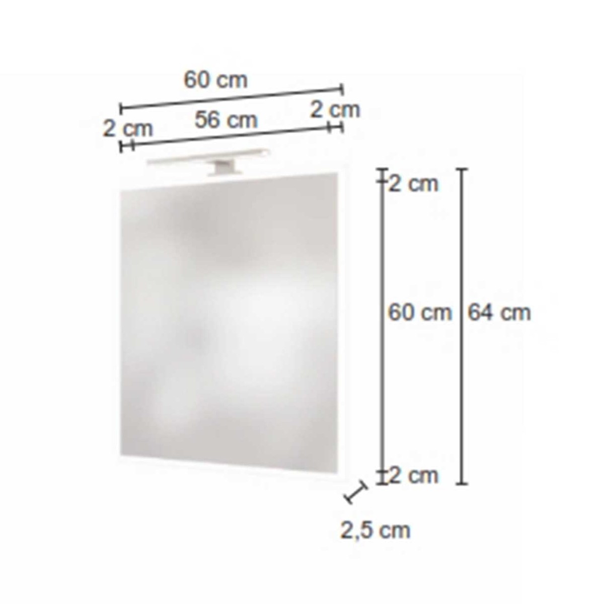 Miroir Hansen 60 cm avec éclairage - blanc - Image 6