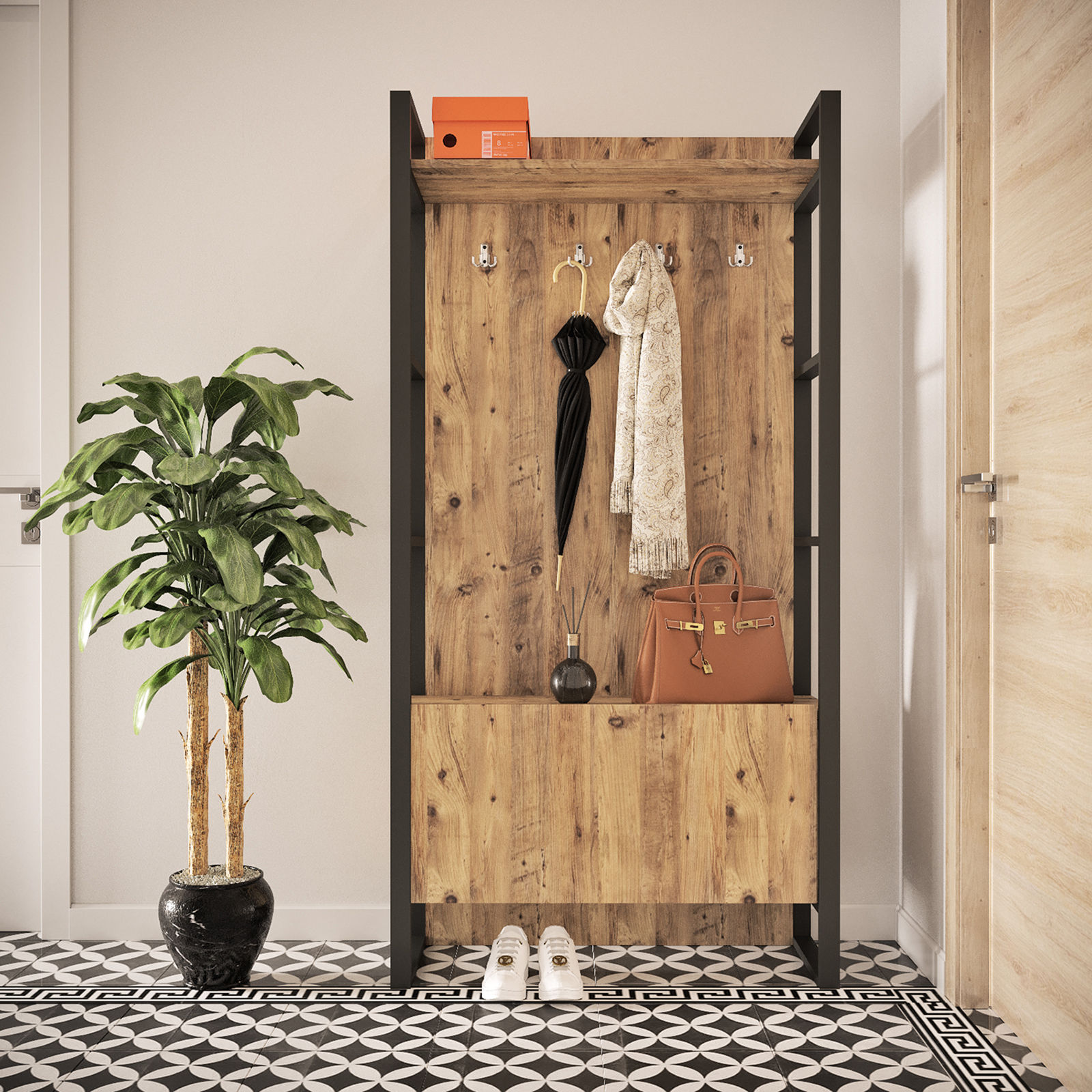 ML13 Meuble d'entrée | 100 % MÉLAMINE | Pin Atlantique - Image 6