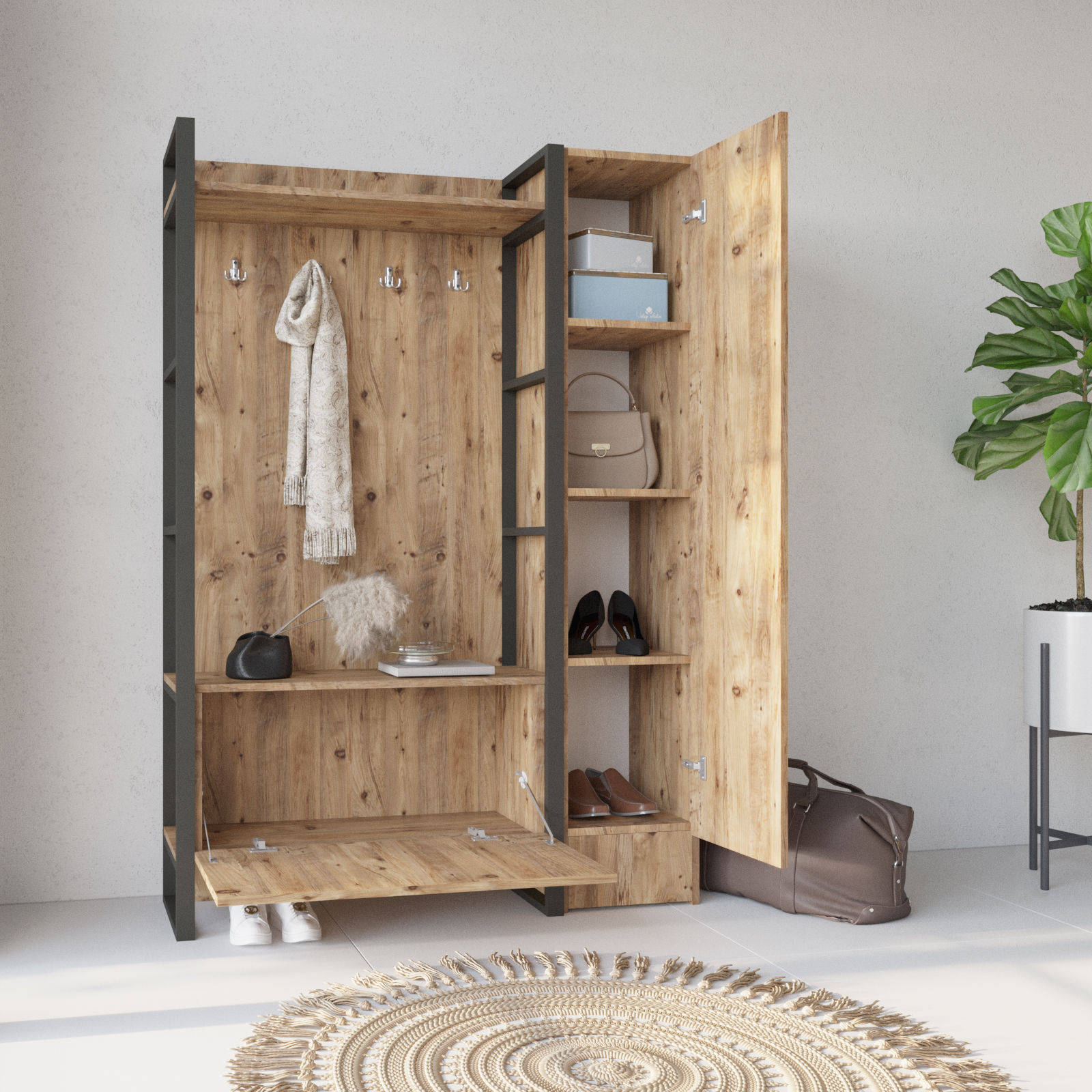 ML15 Meuble d'entrée | 100 % MÉLAMINE | Pin Atlantique - Image 4