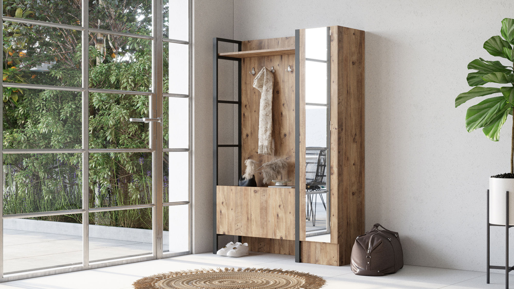 ML15 Meuble d'entrée | 100 % MÉLAMINE | Pin Atlantique - Image 5