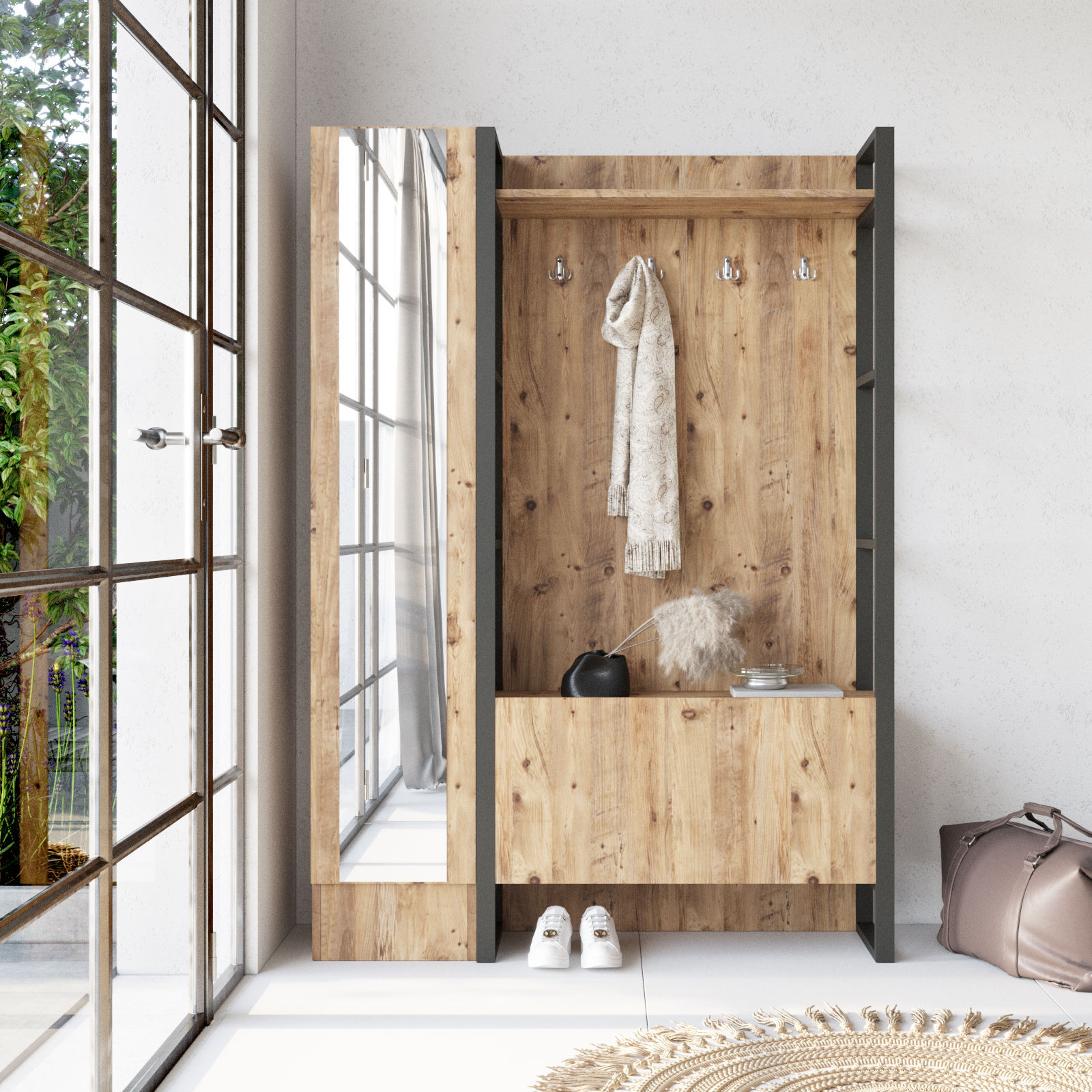 ML16 Meuble d'entrée | 100 % MÉLAMINE | Pin Atlantique - Image 6