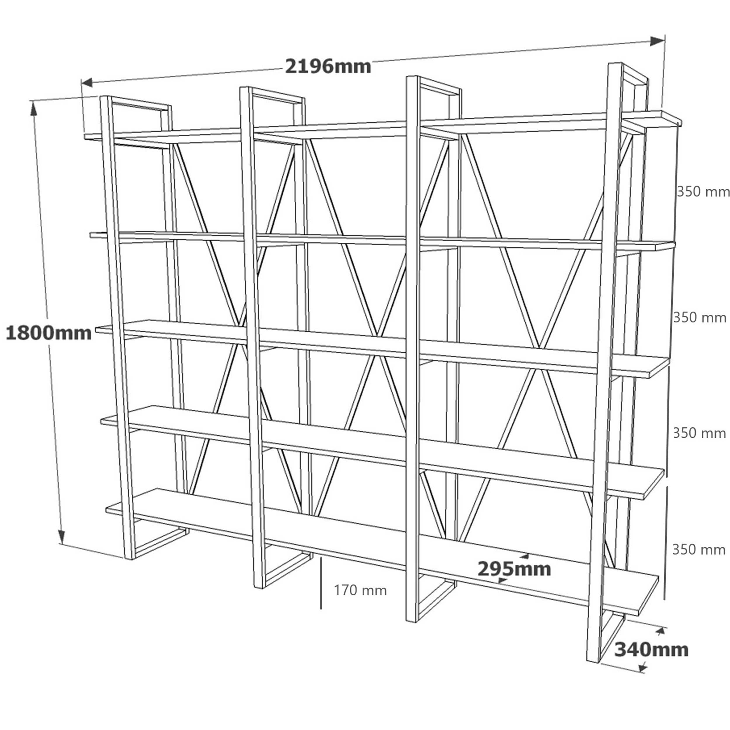 ML4 Bibliothèque | 100 % MÉLAMINE | Pin Atlantique - Image 2