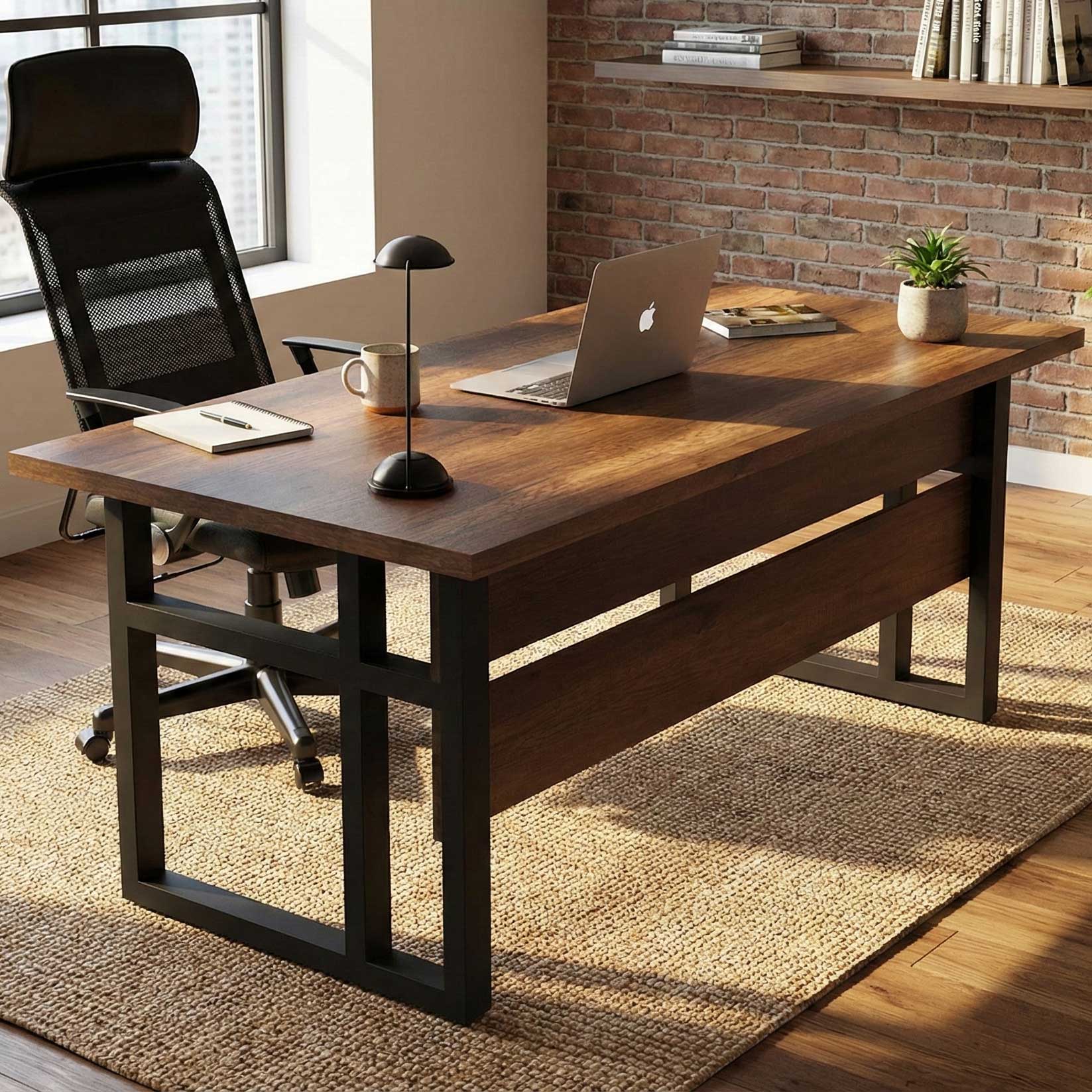 MN1 Bureau d'étude | 100 % MÉLAMINE | Noyer - Image 1